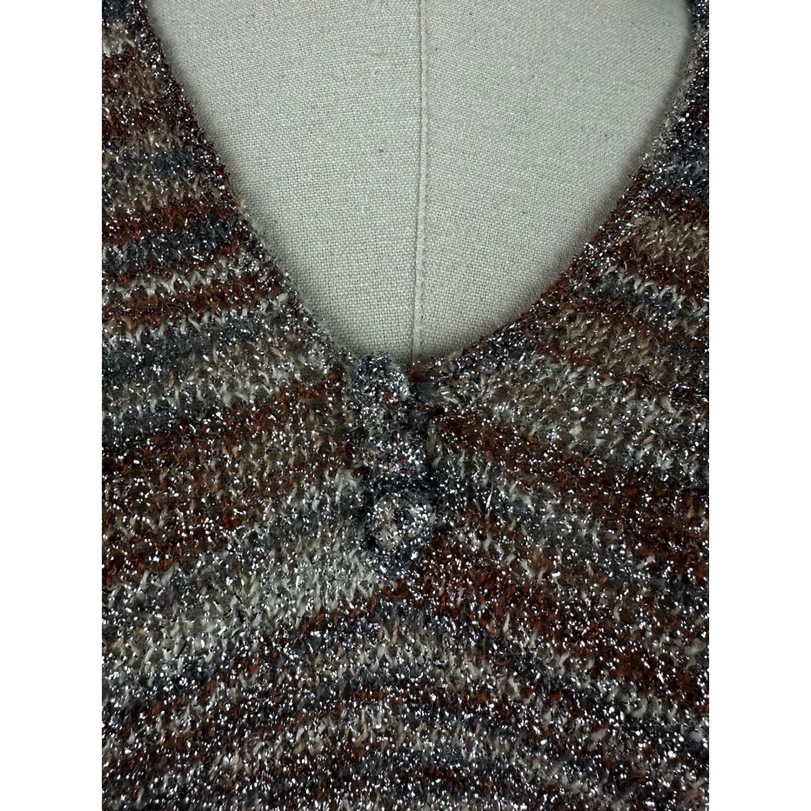 Vintage VINTAGE Handmade Silver Tinsel Knit Sweater S Women Pullover XS Mens? Size S / US 4 / IT 40 - 2 Thumbnail