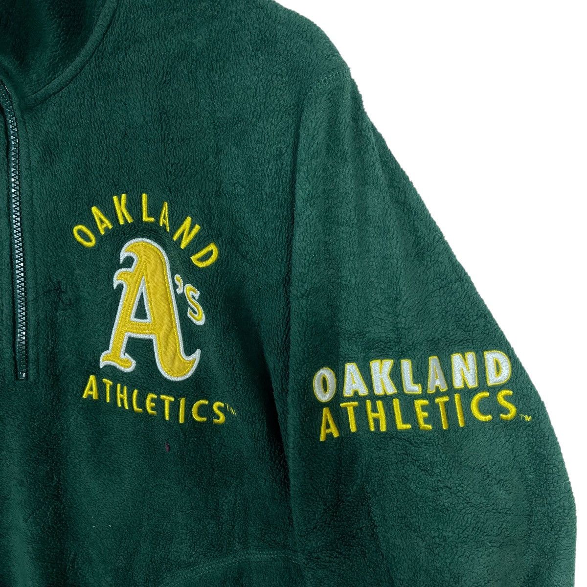 MLB Vintage Oakland Athletics MLB Quarter Zip Fleece Pullover Size US XL / EU 56 / 4 - 5 Thumbnail