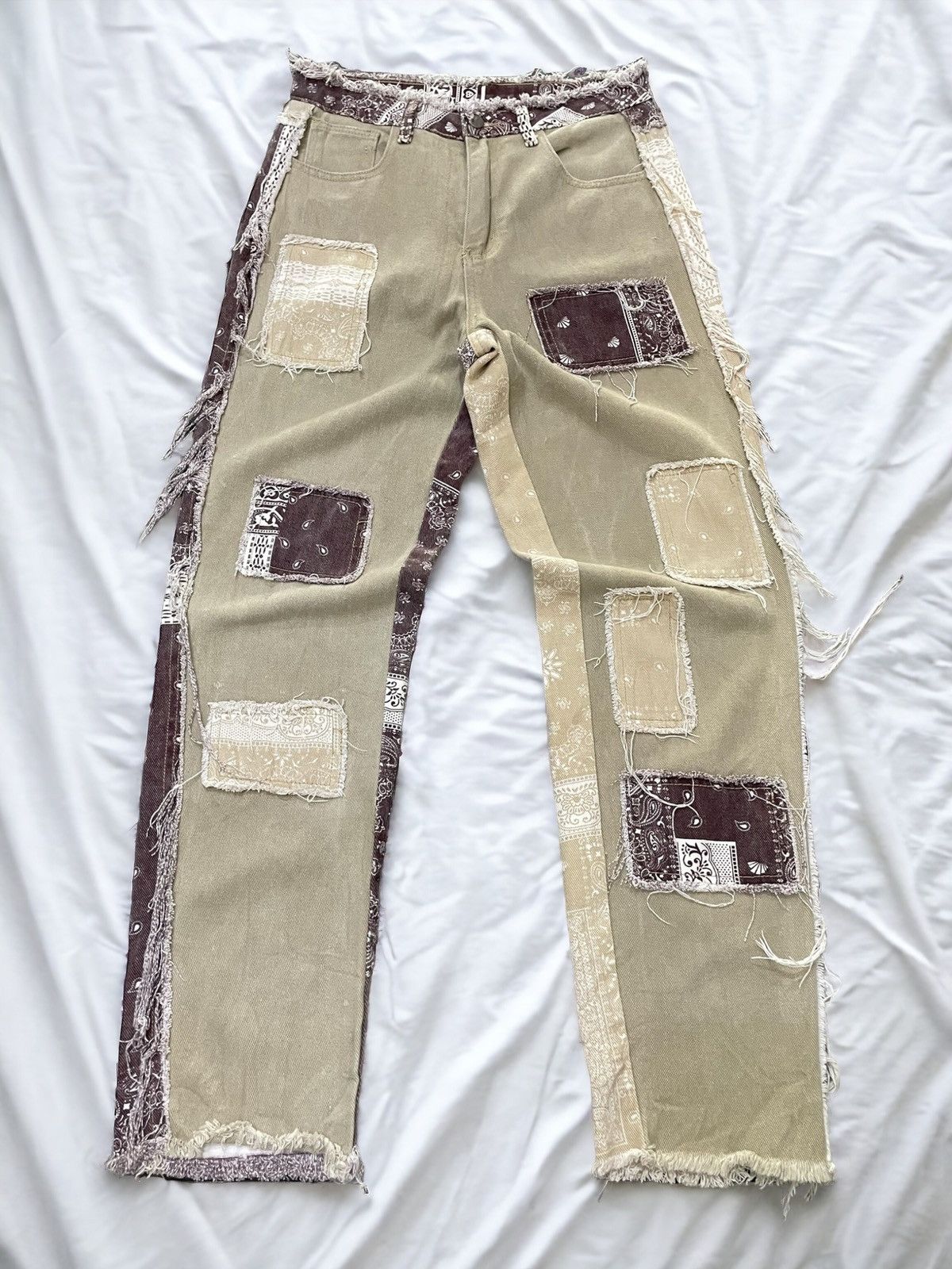 Hysteric Glamour × Japanese Brand × Junya Watanabe Vintage Kapital Junyawatanabe Style Patchwork Bandana Pants Size US 29 - 2 Thumbnail