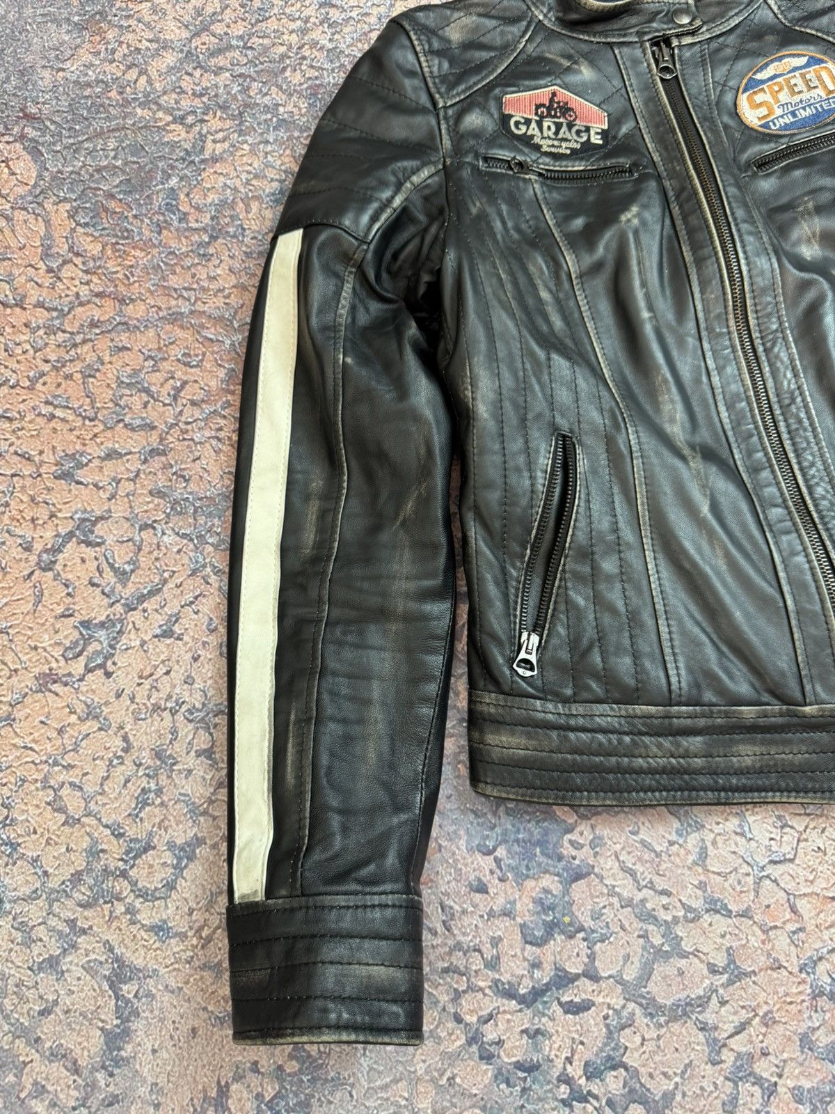 Harley Davidson Vintage Y2K Leather Jacket Bomber Opium Red Bul Style Size M / US 6-8 / IT 42-44 - 4 Thumbnail