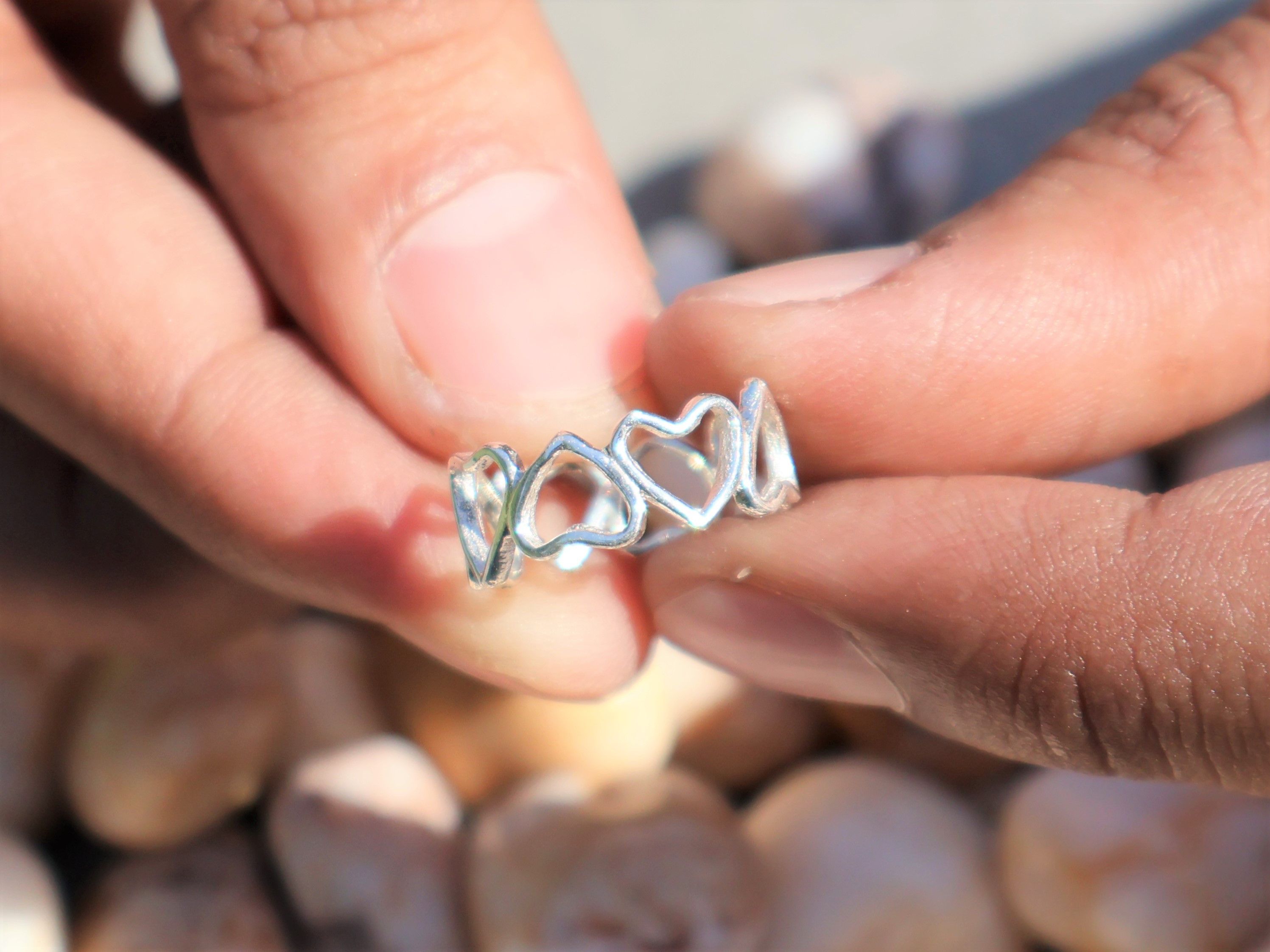 Handmade Heart to Heart Ring, 925 Sterling Silver Handmade Ring, Size ONE SIZE - 5 Thumbnail