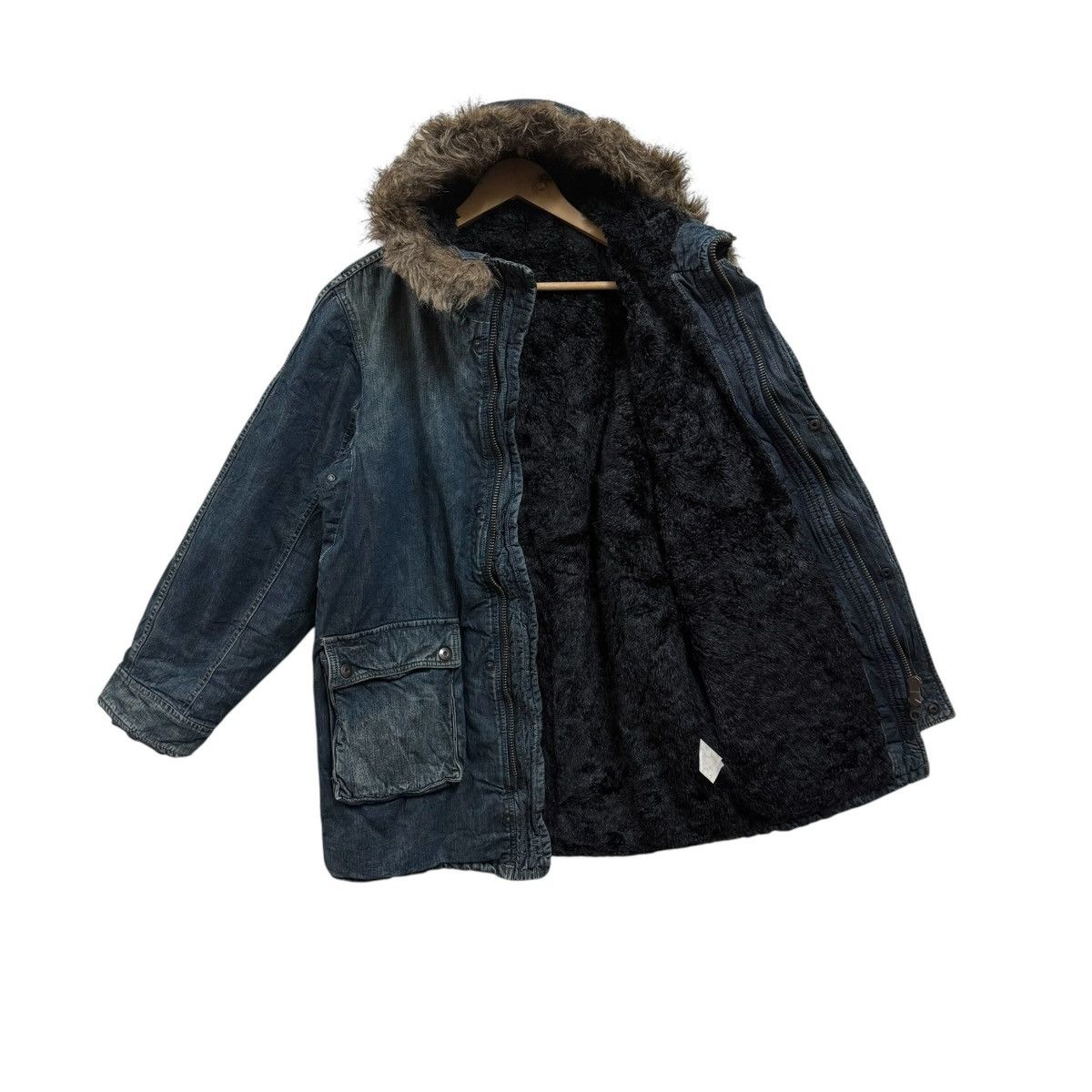 Johnbull Johnbull Fur Hoodie Denim Jacket Size US L / EU 52-54 / 3 - 3 Thumbnail