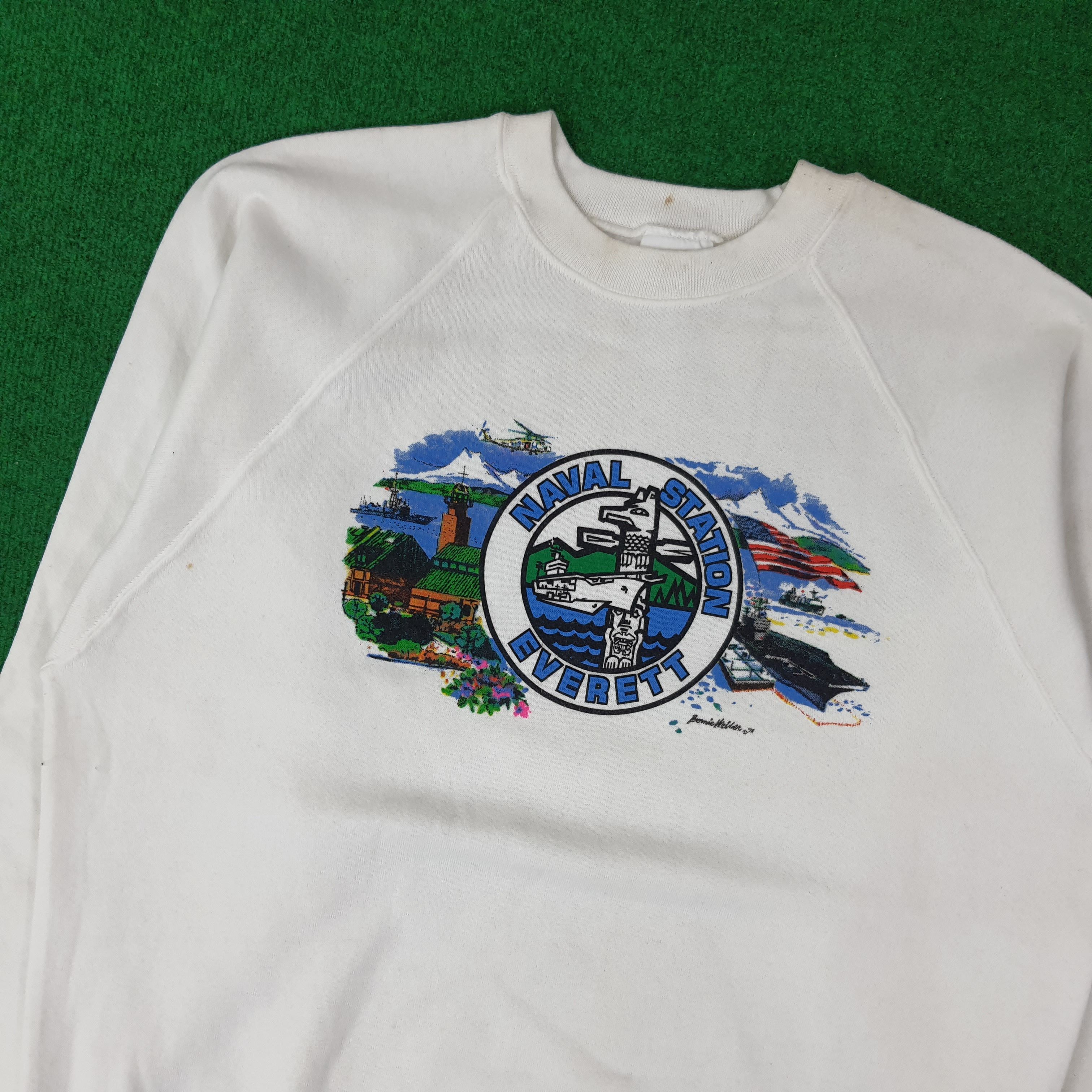 Vintage Vintage NAVAL Station Everett Streetwear Sweatshirt C227N19 Size US M / EU 48-50 / 2 - 2 Thumbnail