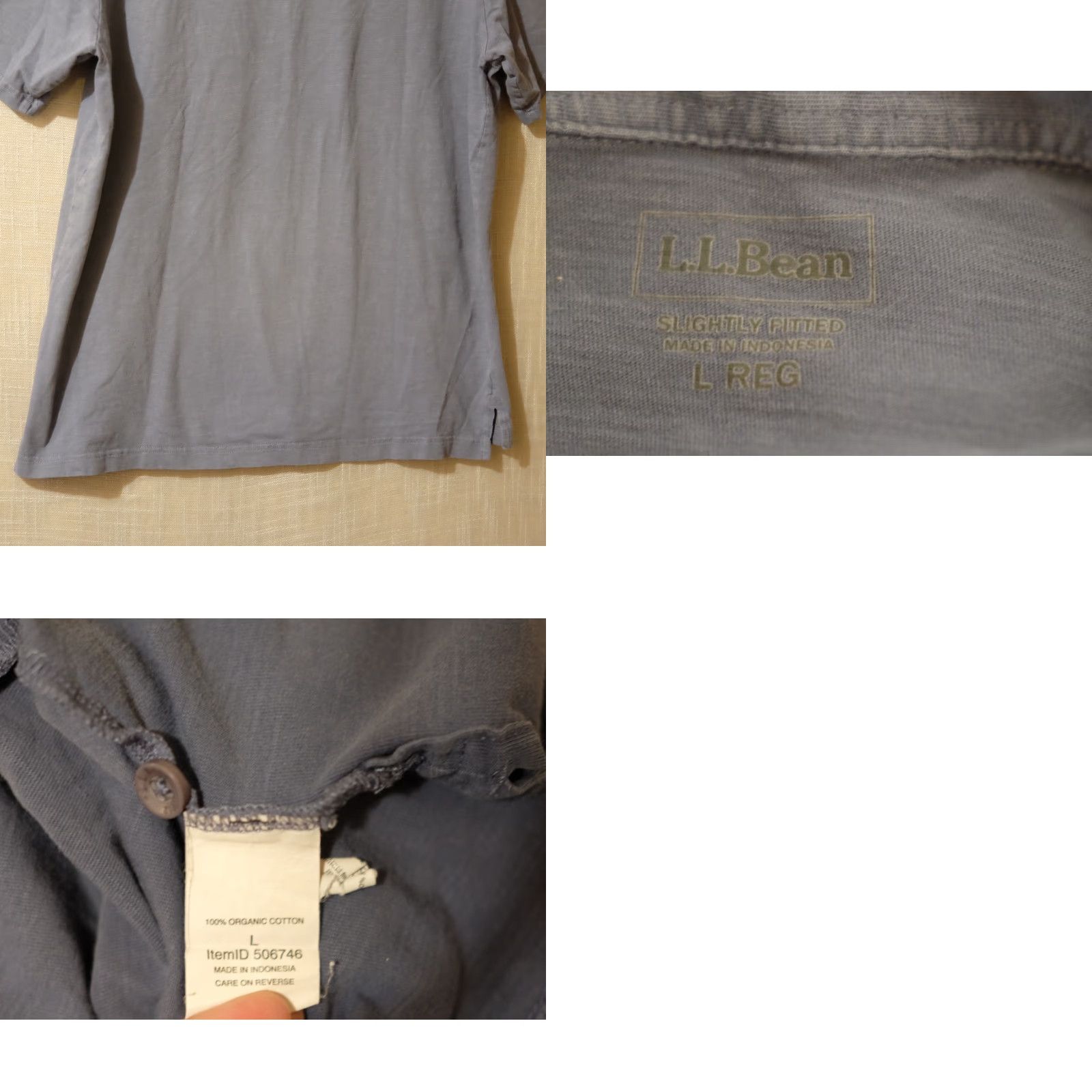 Vintage LL Bean Polo Shirt Grey 100% Cotton Mens L Classic Short Sleeve Polo Shirt Logo Breathable All Seasons Casual Travel Sport Mens L Size US XL / EU 56 / 4 - 8 Thumbnail