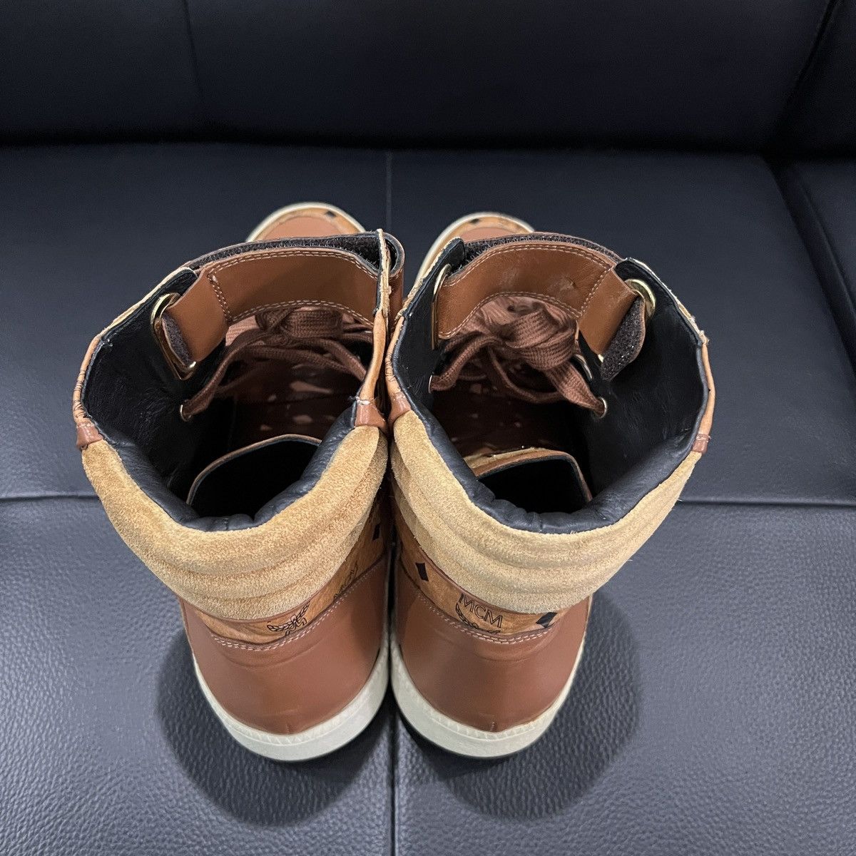 MCM MCM Monogram High-Top Sneakers Size US 8.5 / EU 41-42 - 10 Thumbnail