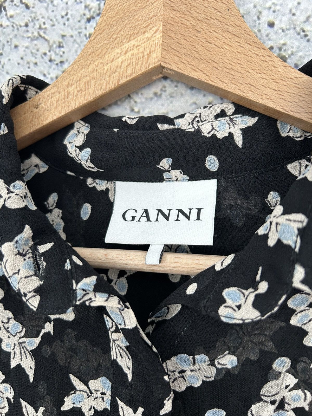 Ganni Ganni Viscose Flowers Shirt Avant Garde Grunge Laternative Size XS / US 0-2 / IT 36-38 - 5 Thumbnail