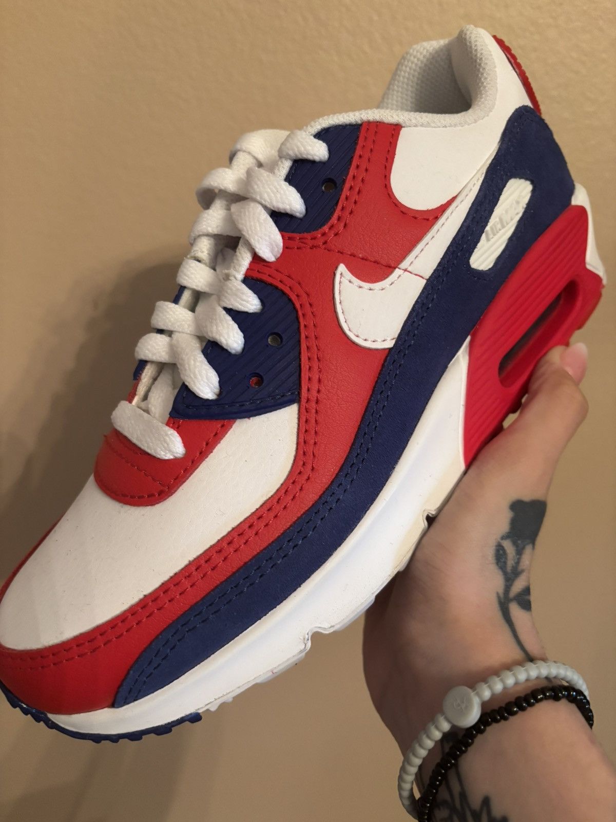 Nike Air Max 90 Leather GS ‘USA 2020’ Size US 5.5 / IT 35.5 - 1 Thumbnail