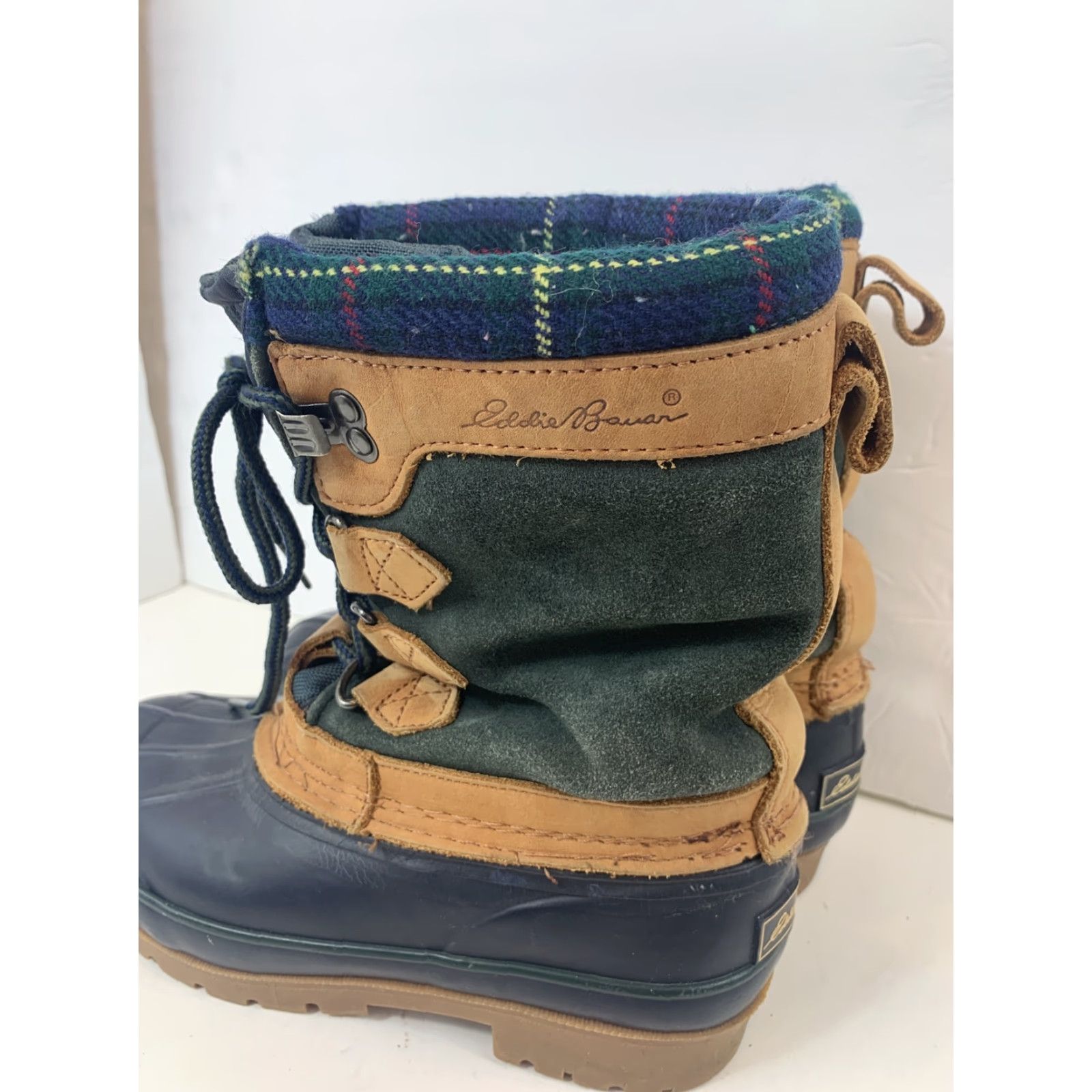 Eddie Bauer VINTAGE Eddie Bauer Duck Boot Lined Waterproof Womens Size 5 M Green Leather Rubber Mid-Calf Boots Size US 5 / IT 35 - 4 Thumbnail
