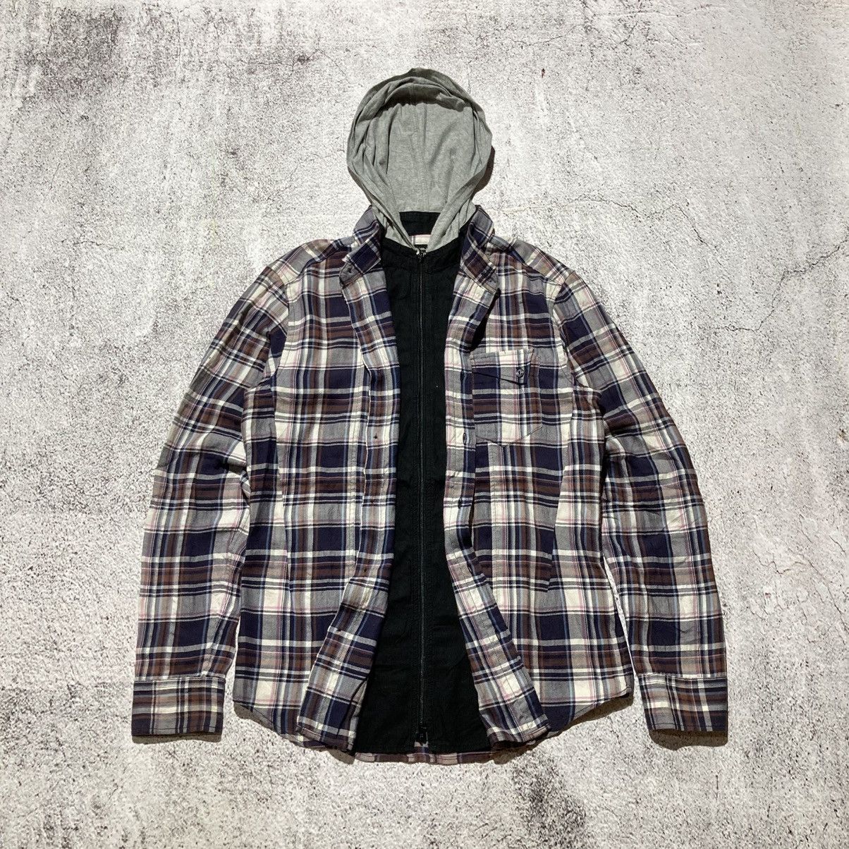 PPFM 2000s PPFM Double Layer Flanel Plaid Hoodie Lgb Punk Style Size US M / EU 48-50 / 2 - 2 Thumbnail