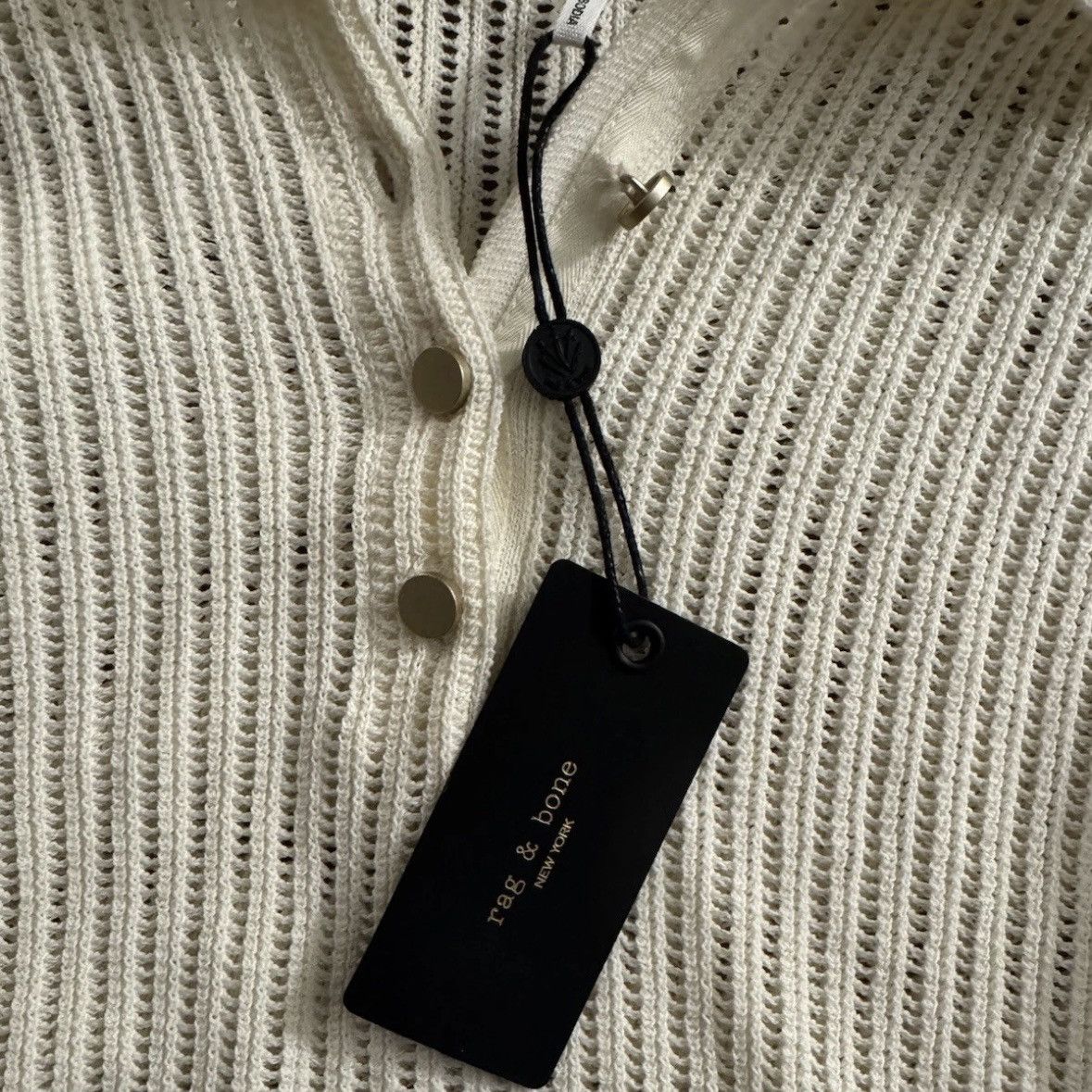 Rag & Bone Rag & Bone Vivi Polo Sweater Small Chalk White Size S / US 4 / IT 40 - 5 Thumbnail
