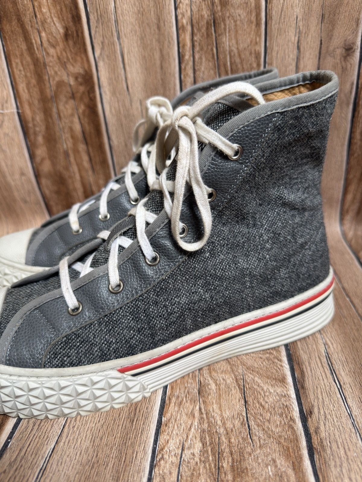 Thom Browne Grey collegiate sneaker Size US 10 / EU 43 - 9 Thumbnail