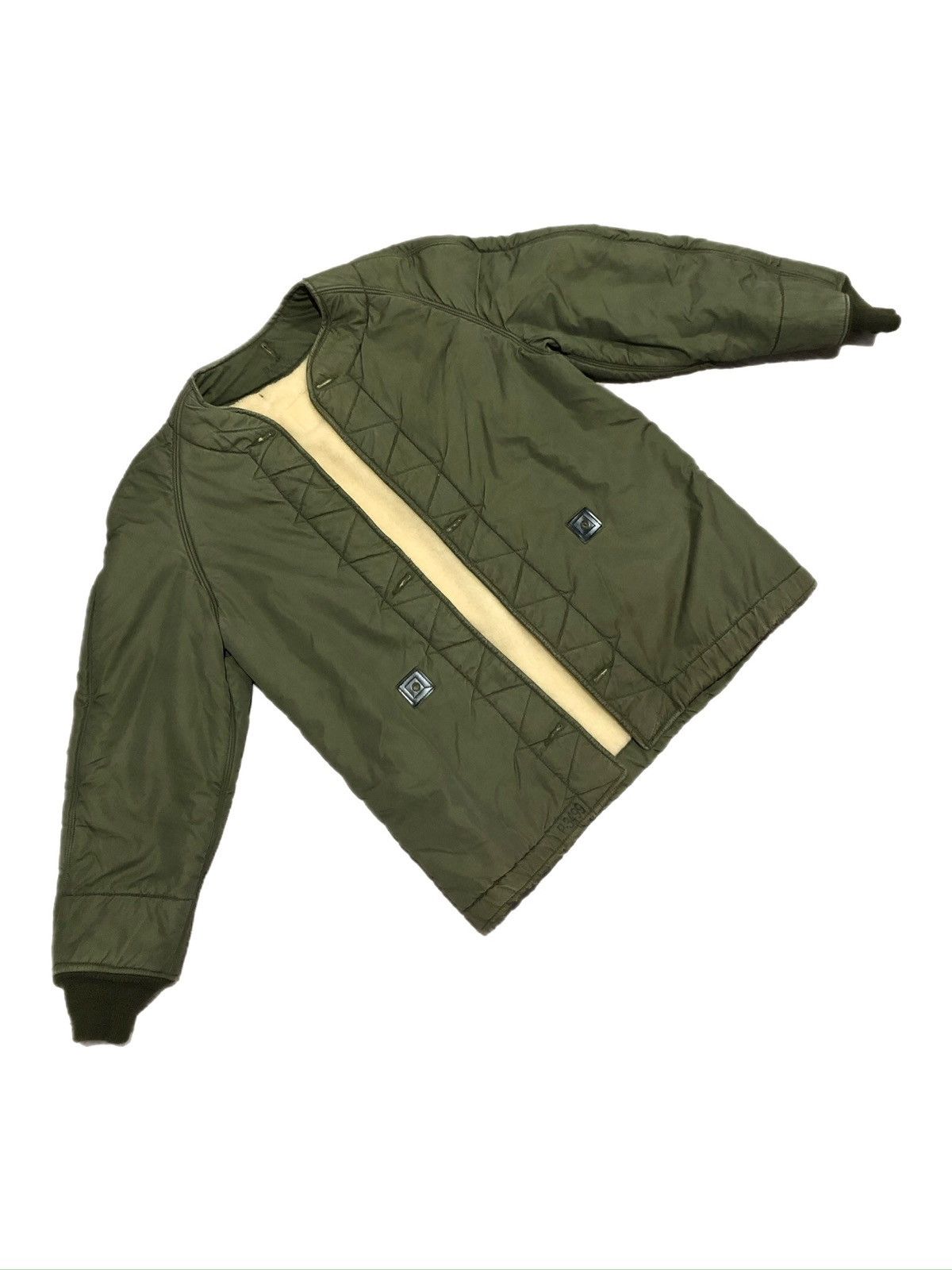 image of Military x Vintage 1964 Vietnam War Air Force Flight Jacket Sherpa Liner in Olive (Size Small)