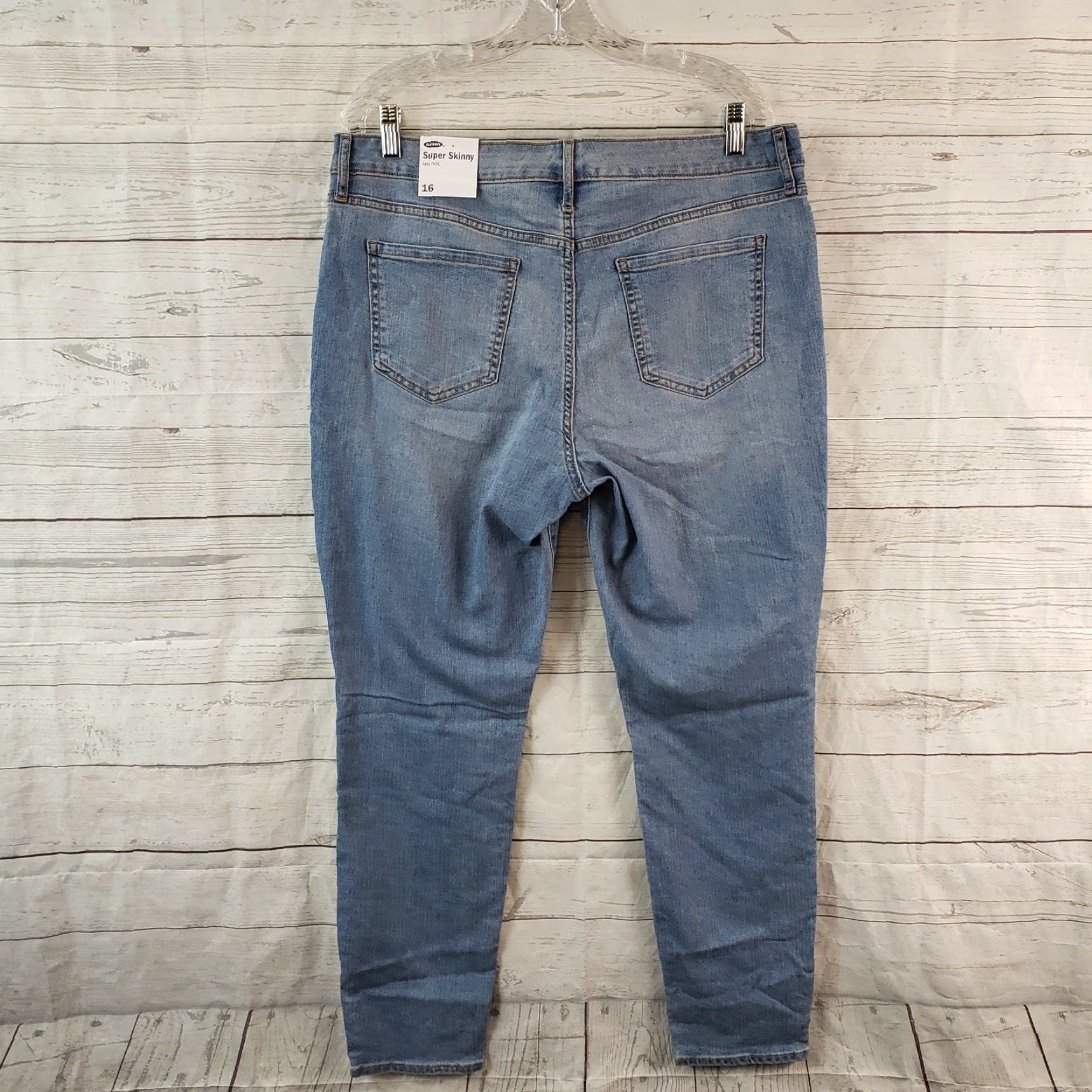 Old Navy Old Navy Womens Super Skinny Jeans Sz 16 Blue Light Wash High Rise - Jeans - 16 - Blue - Skinny - Womens Size 38" / US 16 / IT 52 - 3 Thumbnail