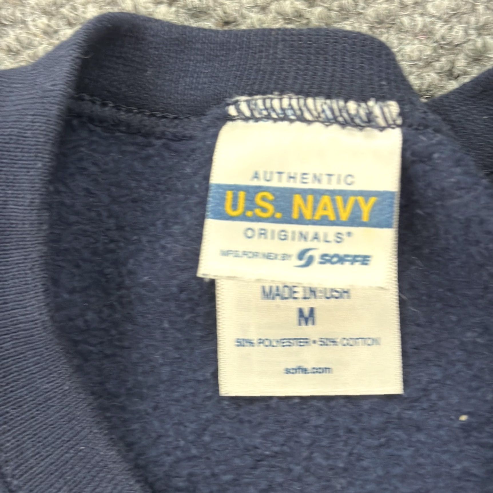 Soffe US Navy Sweatshirt Mens Medium Blue Soffe Pullover Fleece Graphic USA Crewneck Size US M / EU 48-50 / 2 - 4 Thumbnail