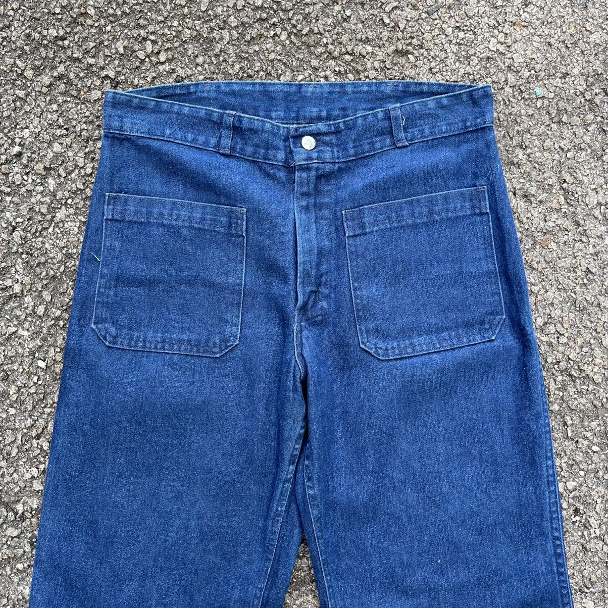 Vintage VINTAGE 70s 80s USN SEAFARER DUNGAREE FLARE DENIM JEANS Size US 31 - 3 Thumbnail