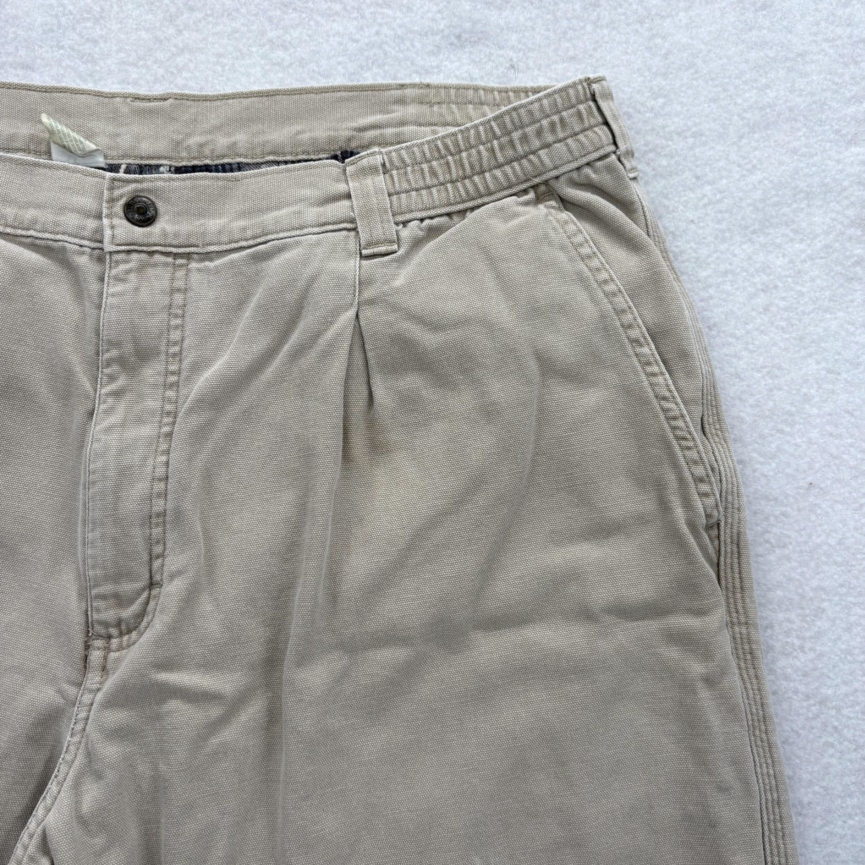 Vintage VINTAGE L L Bean Pants Mens 38x34 Beige Flannel Lined Pleated Chinos Chore Work Size US 38 / EU 54 - 3 Thumbnail
