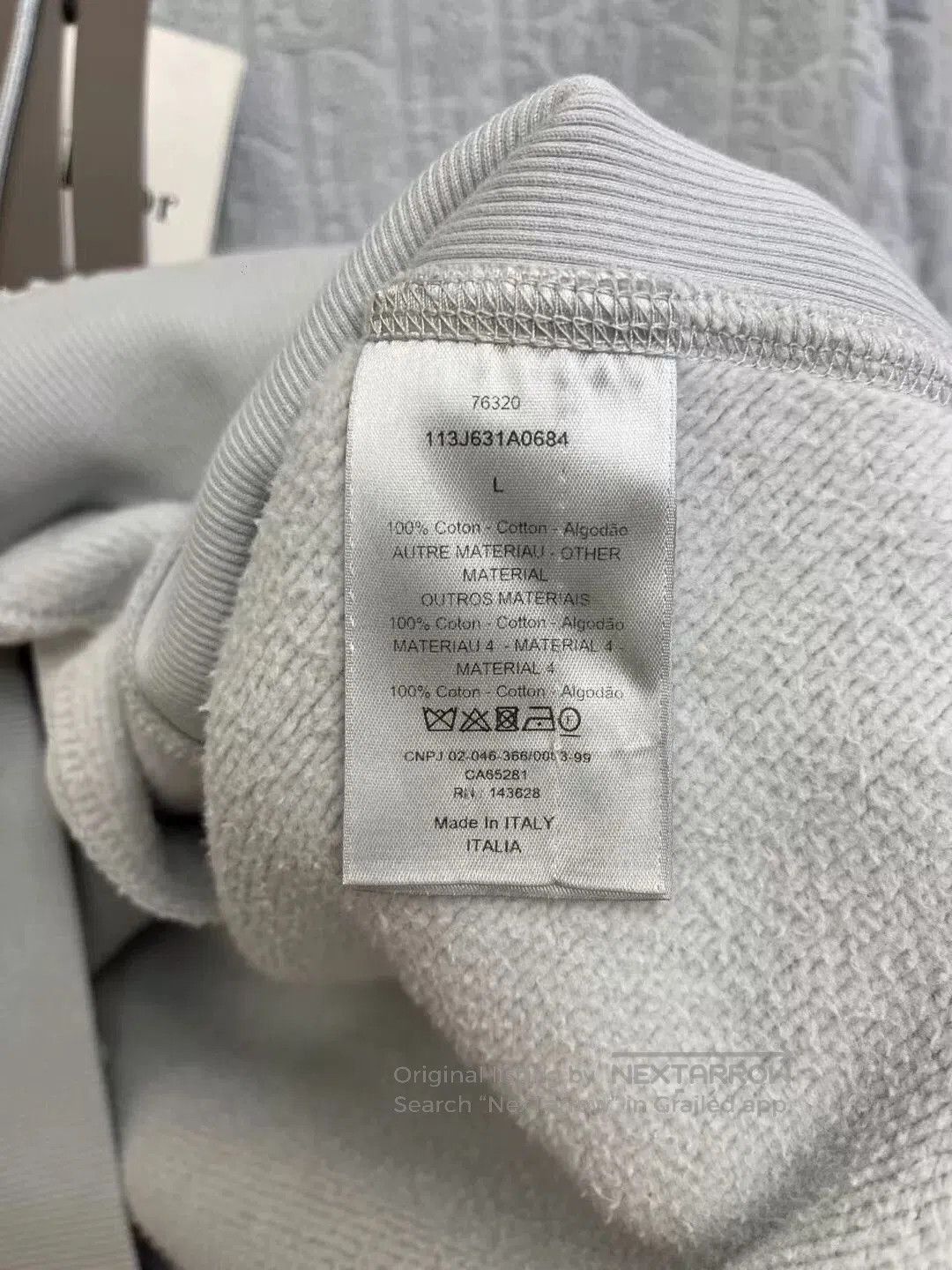 Dior grey logo hoodie with towel texture. Size US L / EU 52-54 / 3 - 3 Thumbnail