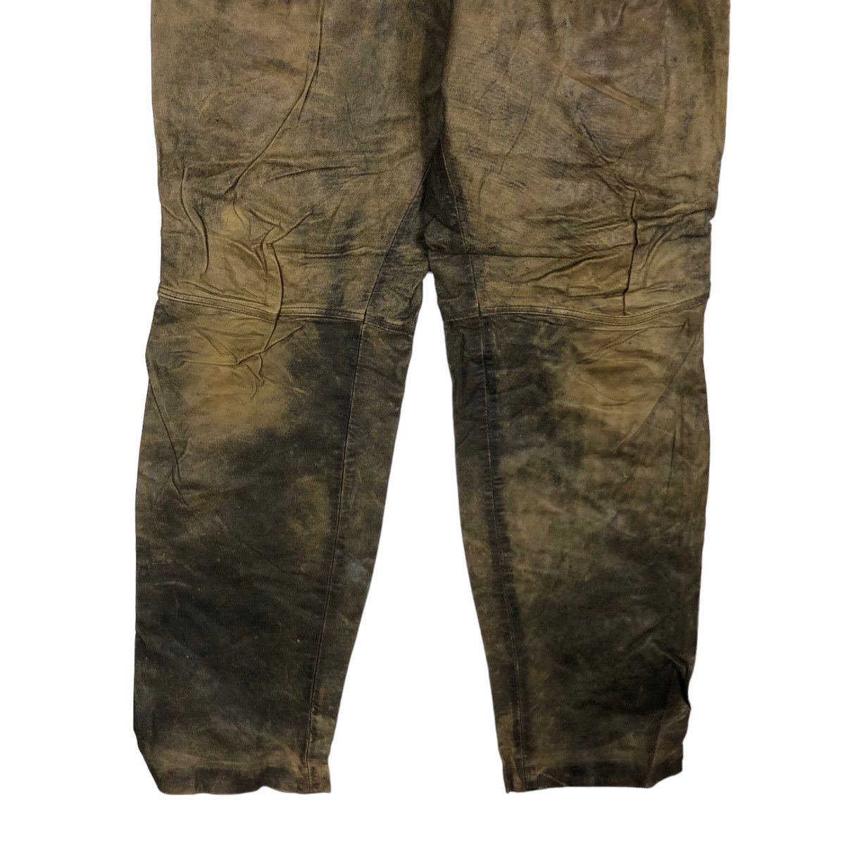 Genuine Leather 🔥Rare Distressed Design Genuine Leather Pants Japan Size US 28 / EU 44 - 4 Thumbnail