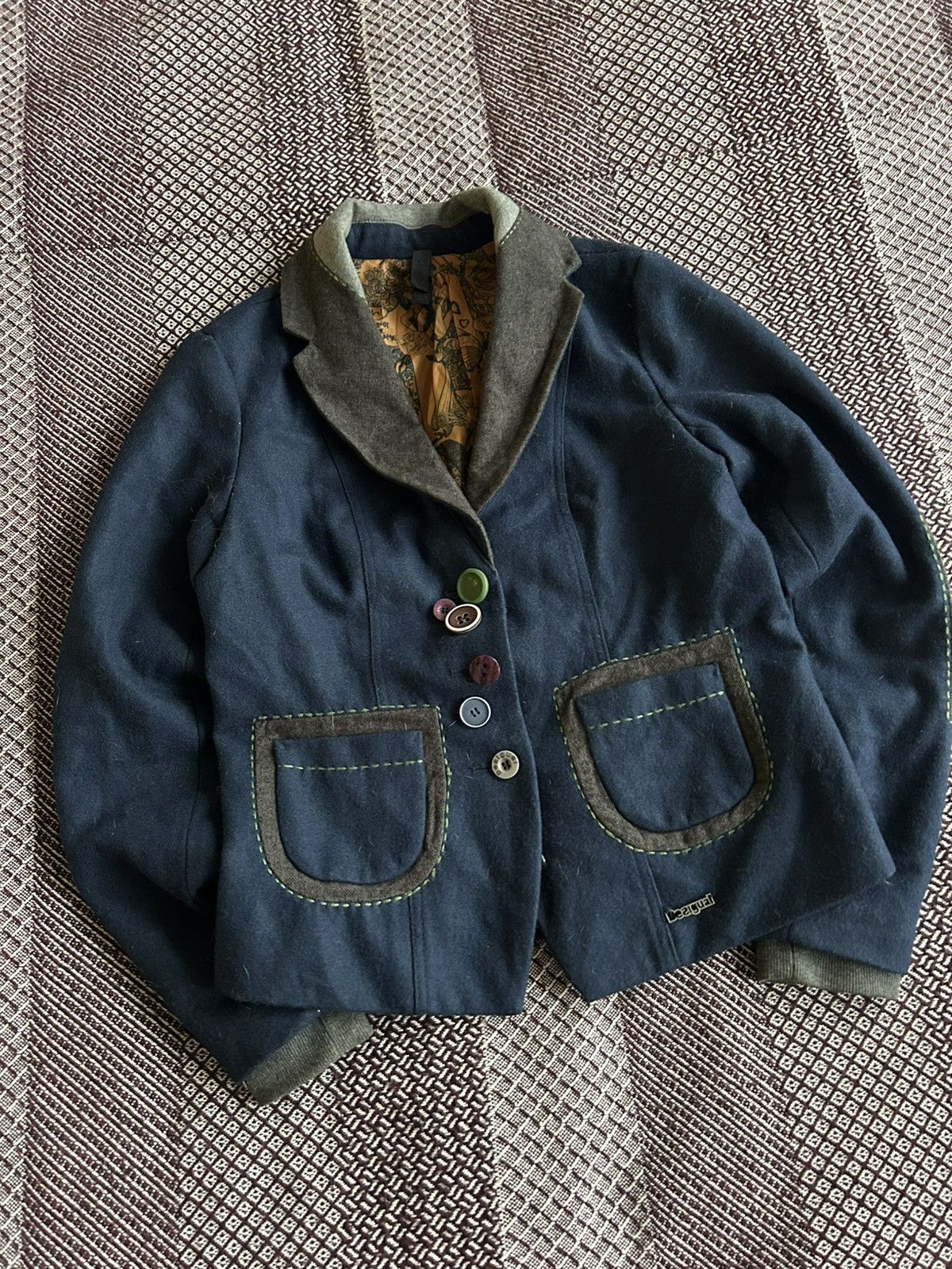 Desigual Desigual Patchwork Wool Blazer Japanese Style Size 40 Size S / US 4 / IT 40 - 5 Thumbnail