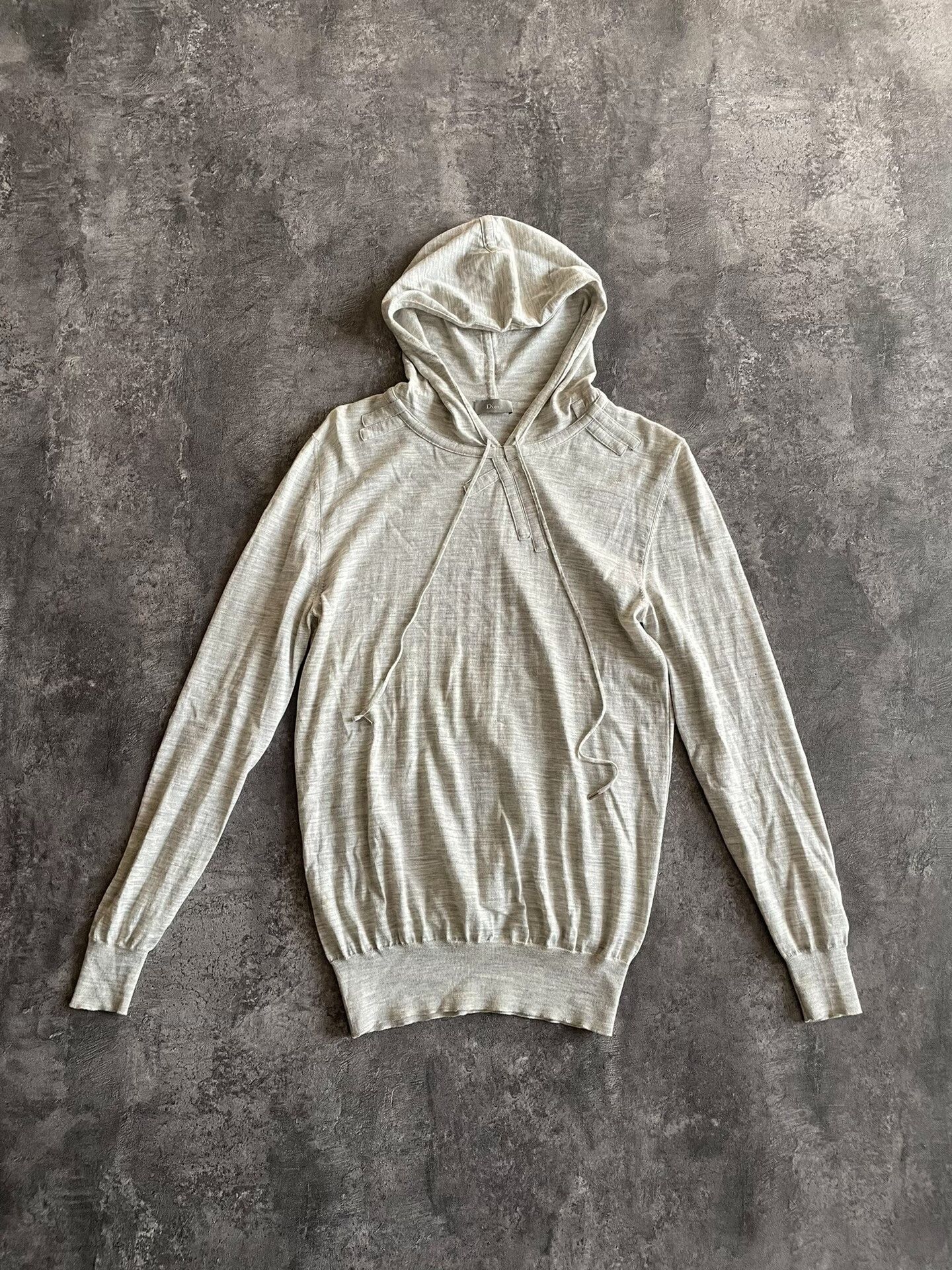 Dior beige hooded drawstring knit sweatshirt Size US M / EU 48-50 / 2 - 1 Thumbnail