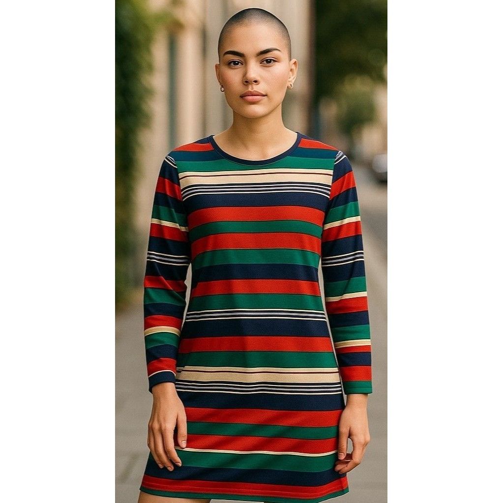 Vintage Vintage Maggie Breen Too Girls Dress 16 Striped Long Sleeve Size XXL / US 16-18 / IT 52-54 - 5 Thumbnail