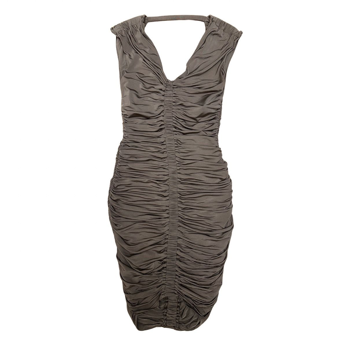ASOS Nude Draped Cocktail Dress - Gathered Bodycon Design