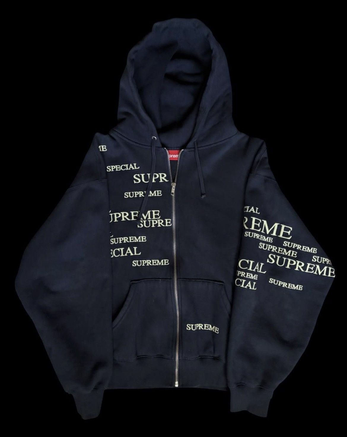 Supreme Supreme Pilled Zip Up Hooded Sweatshirt (Blue) | Grailed