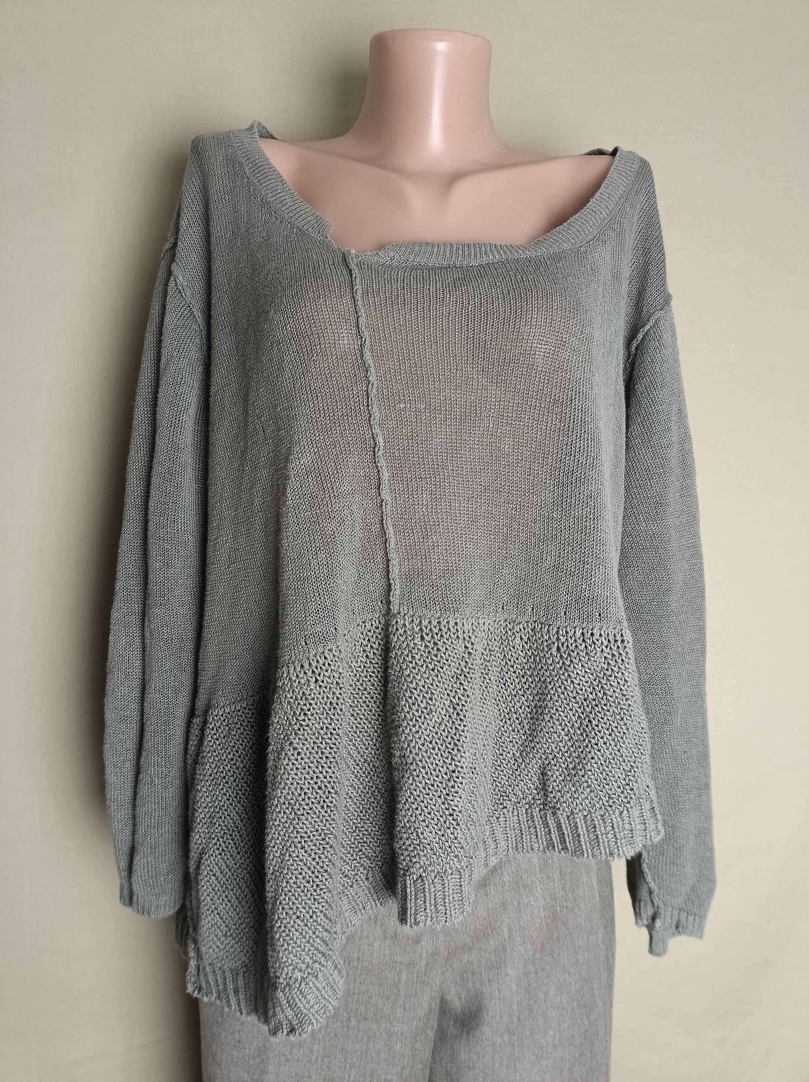 Rundholz RUNDHOLZ Gray Knit Lagenlook Oversized Pullover Sweater M Size M / US 6-8 / IT 42-44 - 1 Thumbnail
