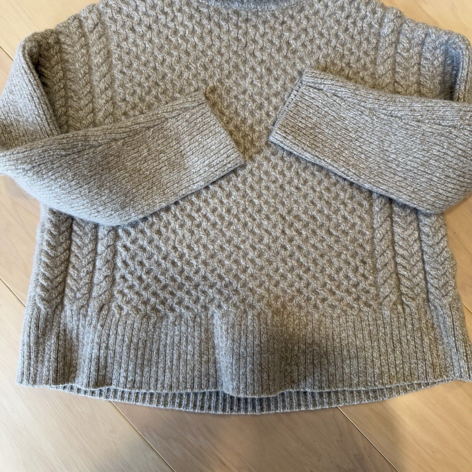 Aviator Nation AYR Le Square Sweater Women's S Oatmeal Wool Knit Glam Boho Size S / US 4 / IT 40 - 5 Thumbnail