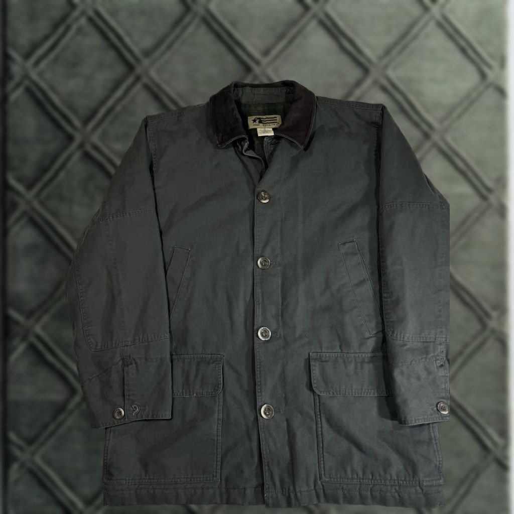 Free Country VINTAGE Free Country Coat Overcoat Men XL Black Canvas Workwear Button Front Chore Jacket Size US XL / EU 56 / 4 - 1 Thumbnail