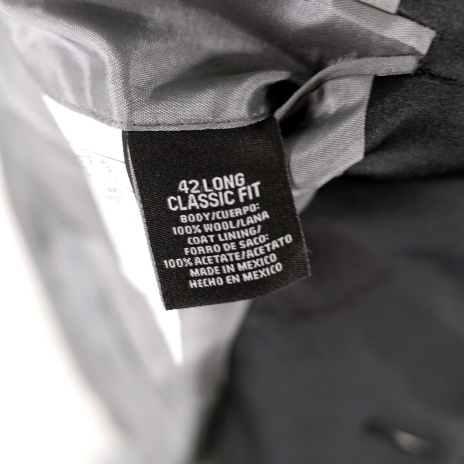 Stafford Stafford Essentials Black Wool 1 Felt Button Tuxedo Jacket 4 Size 40L - 10 Thumbnail