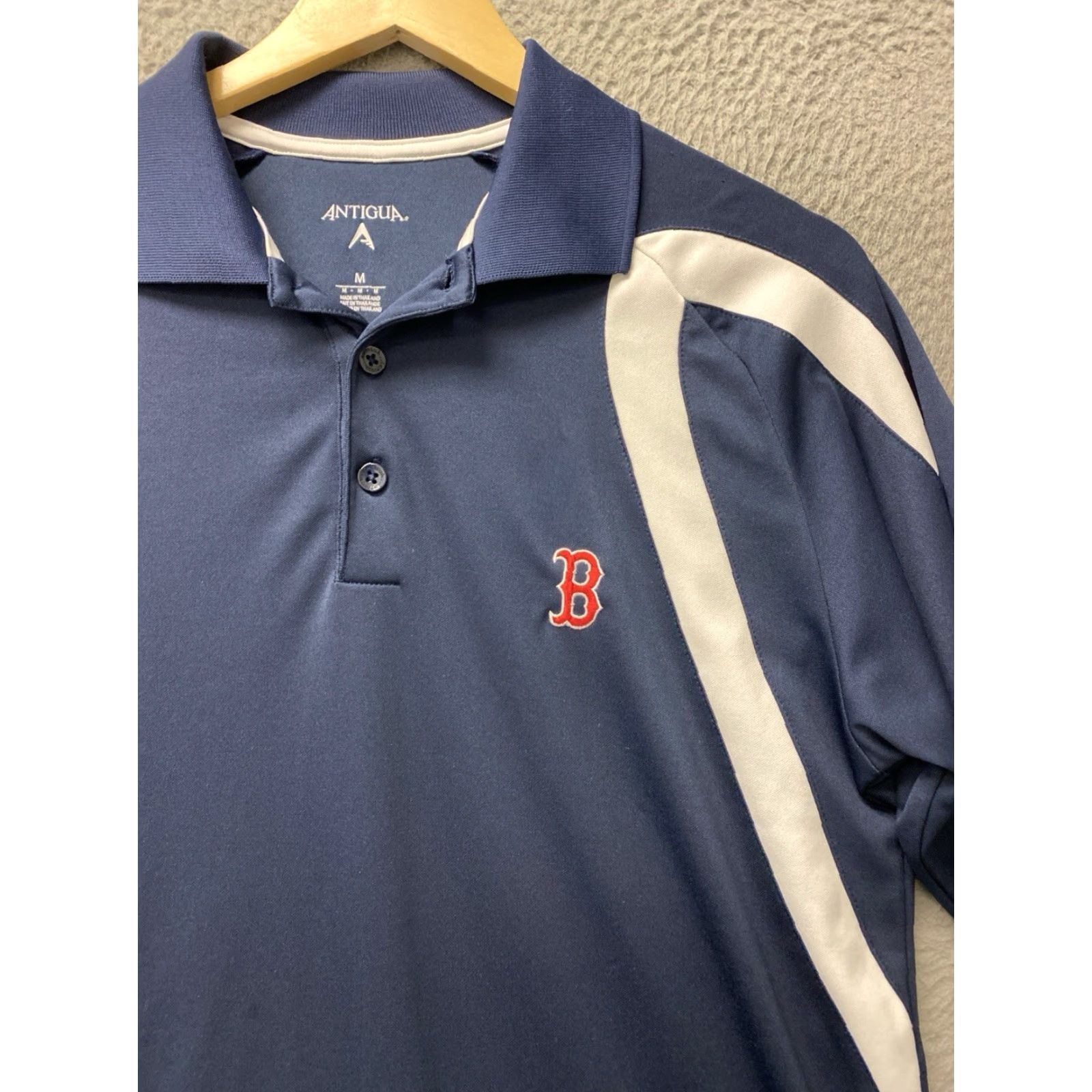 MLB Antigua MLB Boston Red Sox Polo Mens M Navy Blue Embroidered Logo Short Sleeve Sports Size US M / EU 48-50 / 2 - 2 Thumbnail