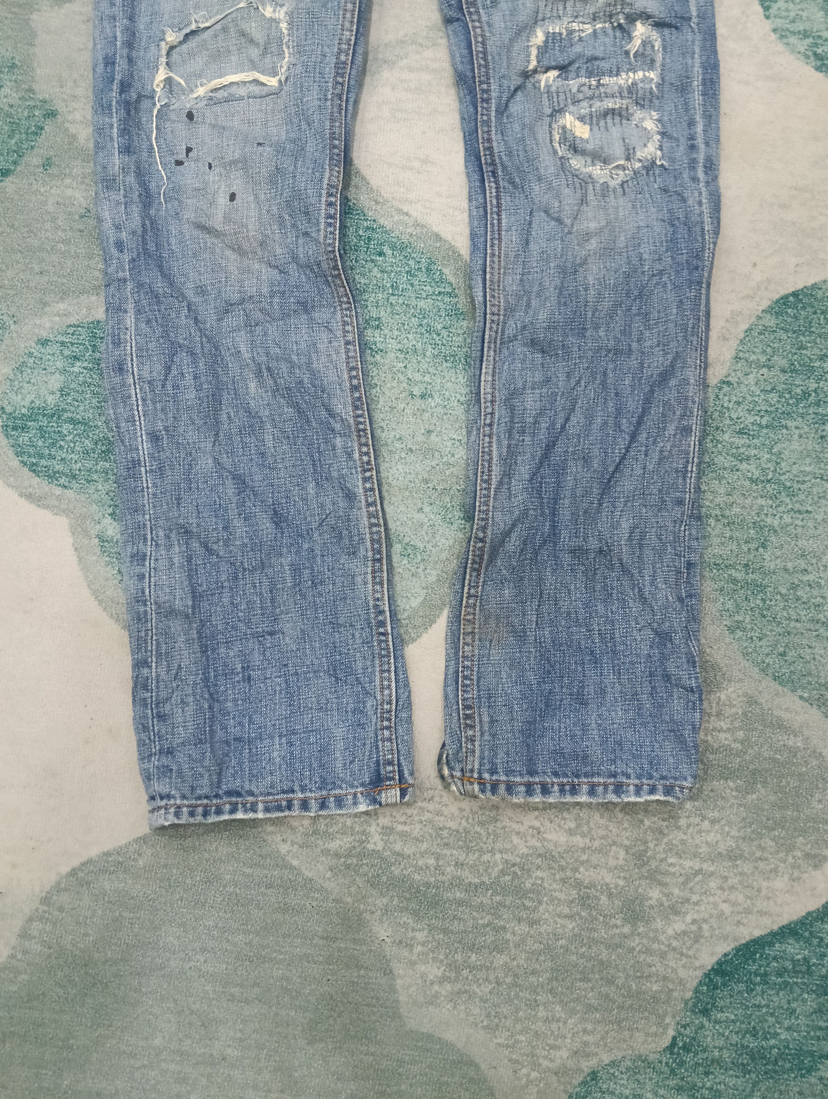 X-Girl X Girl Jeans Distressed,Zigzag And Paint Design Size 30" / US 8 / IT 44 - 5 Thumbnail