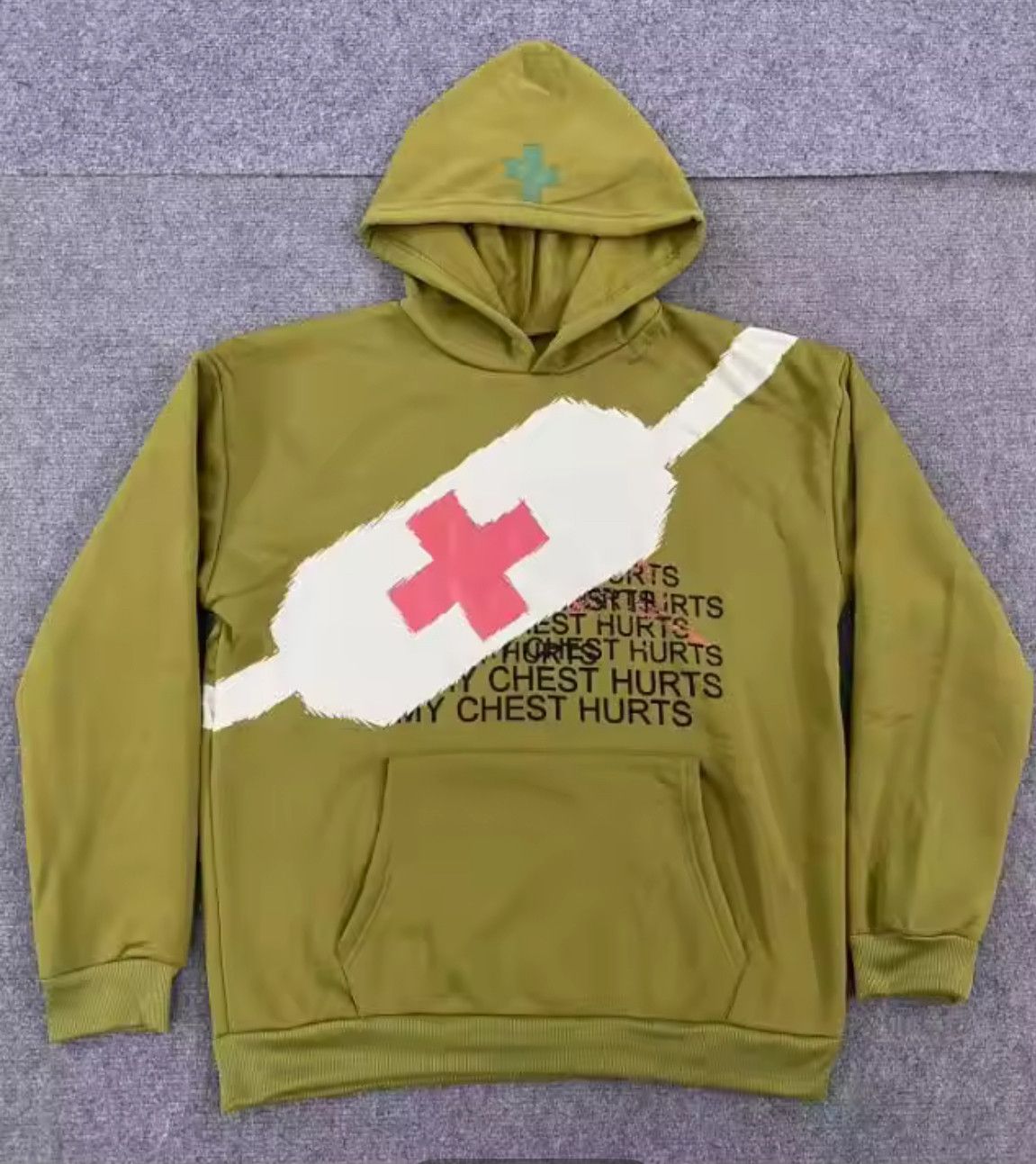 Other High Street Retro Punk Niche Crossbody Design Green Hoodie Size US XL / EU 56 / 4 - 4 Thumbnail