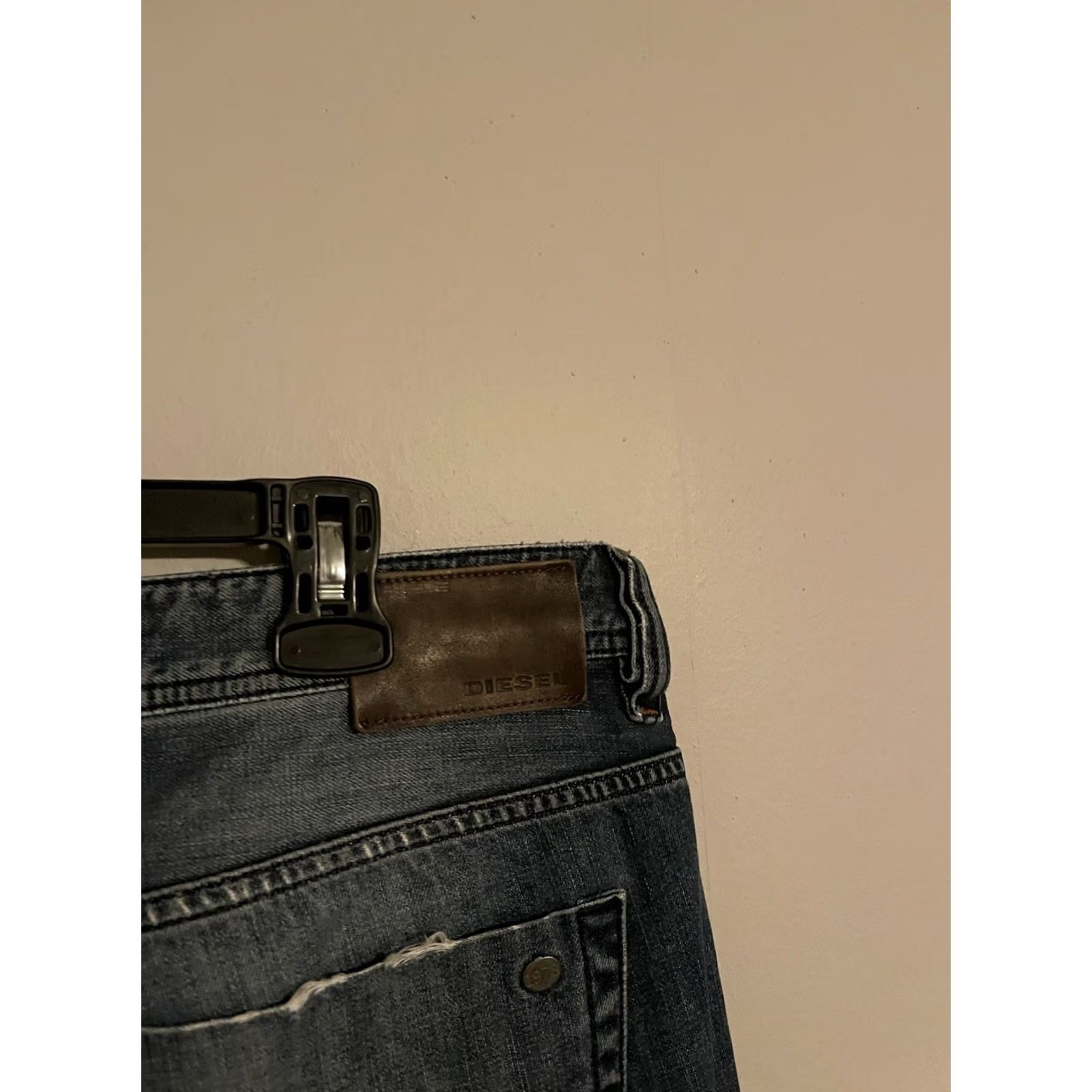 Diesel Diesel Biker Regular Straight Button Fly Distressed Denim Jeans - Men's 36 38x34 Blue Cotton Blend 34 Inseam Vintage No Jeans Mens Size US 36 / EU 52 - 5 Thumbnail