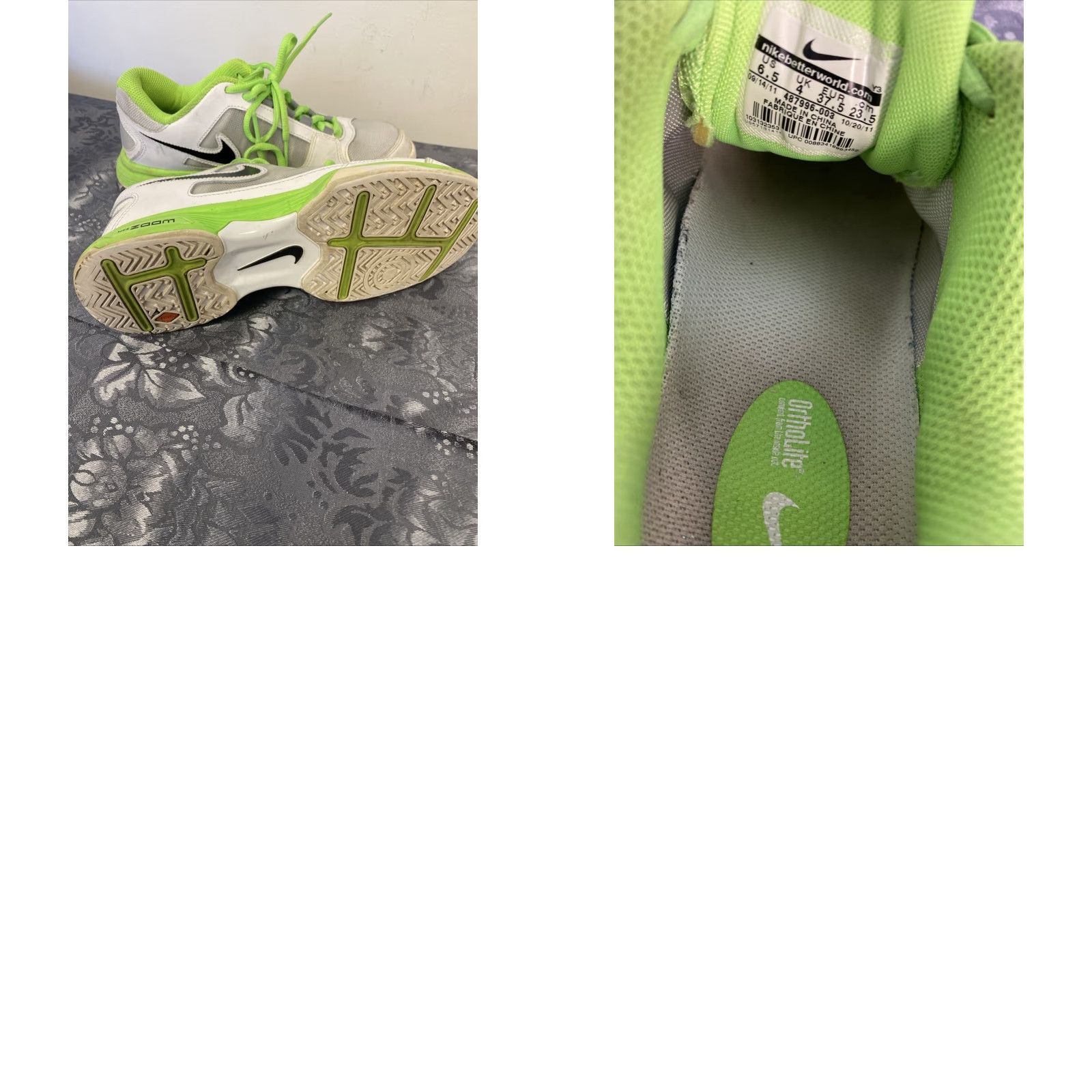 Nike NIKE Court Lite Women's Sneakers Low Top Lace-Up Athletic Shoes White/Green US Size 6.5 Size US 6.5 / IT 36.5 - 8 Thumbnail