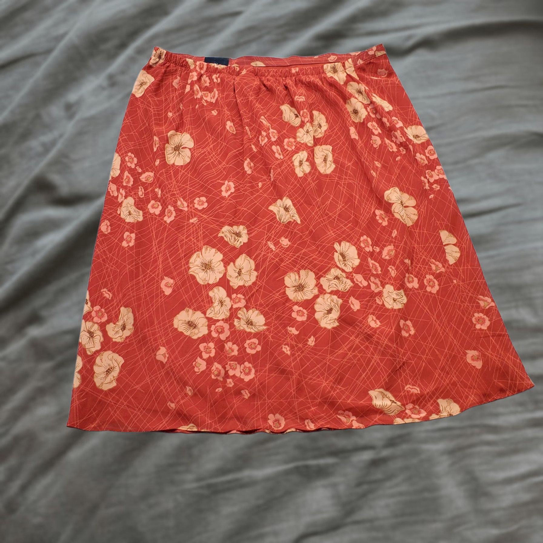 Vintage Venezia Womens Skirt 22/24 A-Line Multi Floral Lined Elastic Waist Short 100% Polyester Size 40" / US 18 - 1 Thumbnail