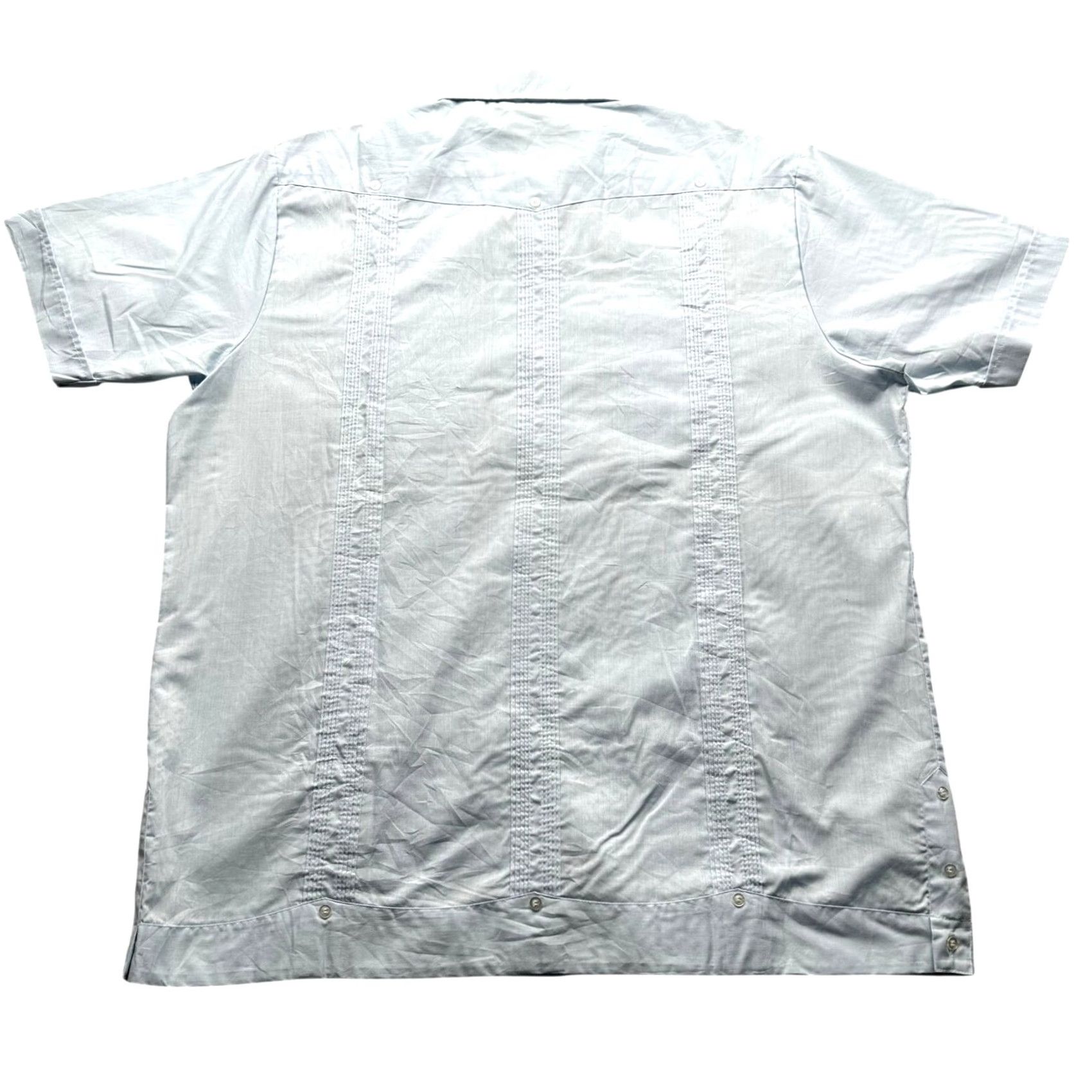 Vintage VINTAGE The Romani Collection Permanent Press Guayabera Cuban Shirt Mens XL Blue Size US XL / EU 56 / 4 - 2 Thumbnail