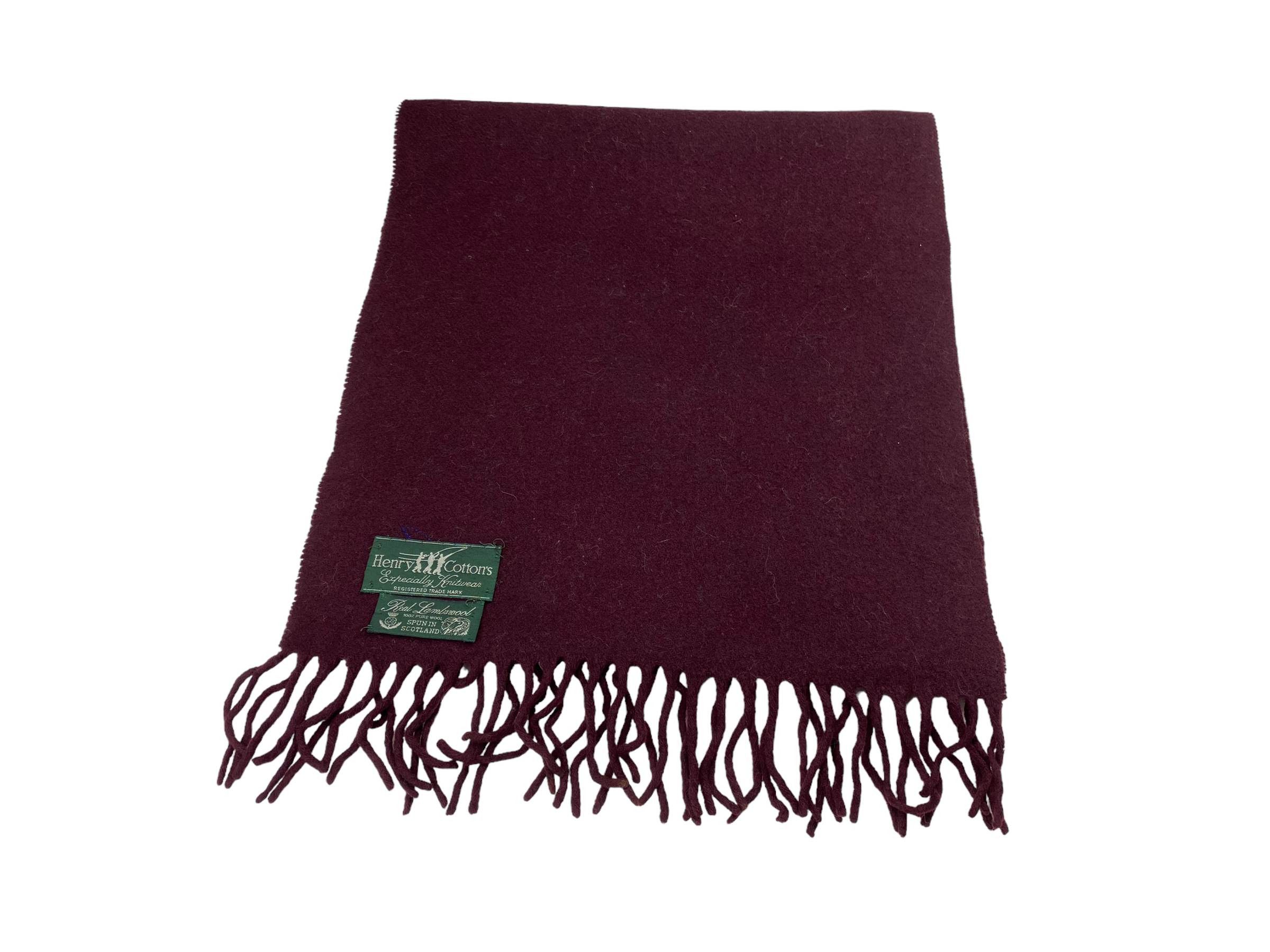 Henry Cotton's × Vintage Henry Cottons Pure LambsWool Vintage Scarf Made in Scotland Size ONE SIZE - 8 Thumbnail