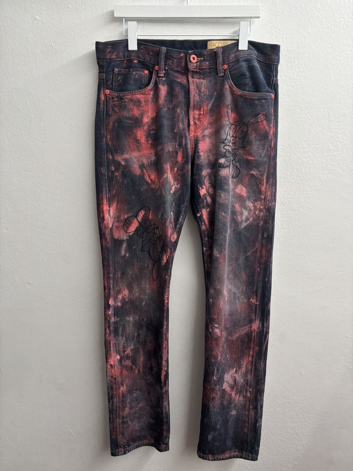 Skoloct Skoloct hand painted graffiti jeans Size US 33 - 1 Thumbnail
