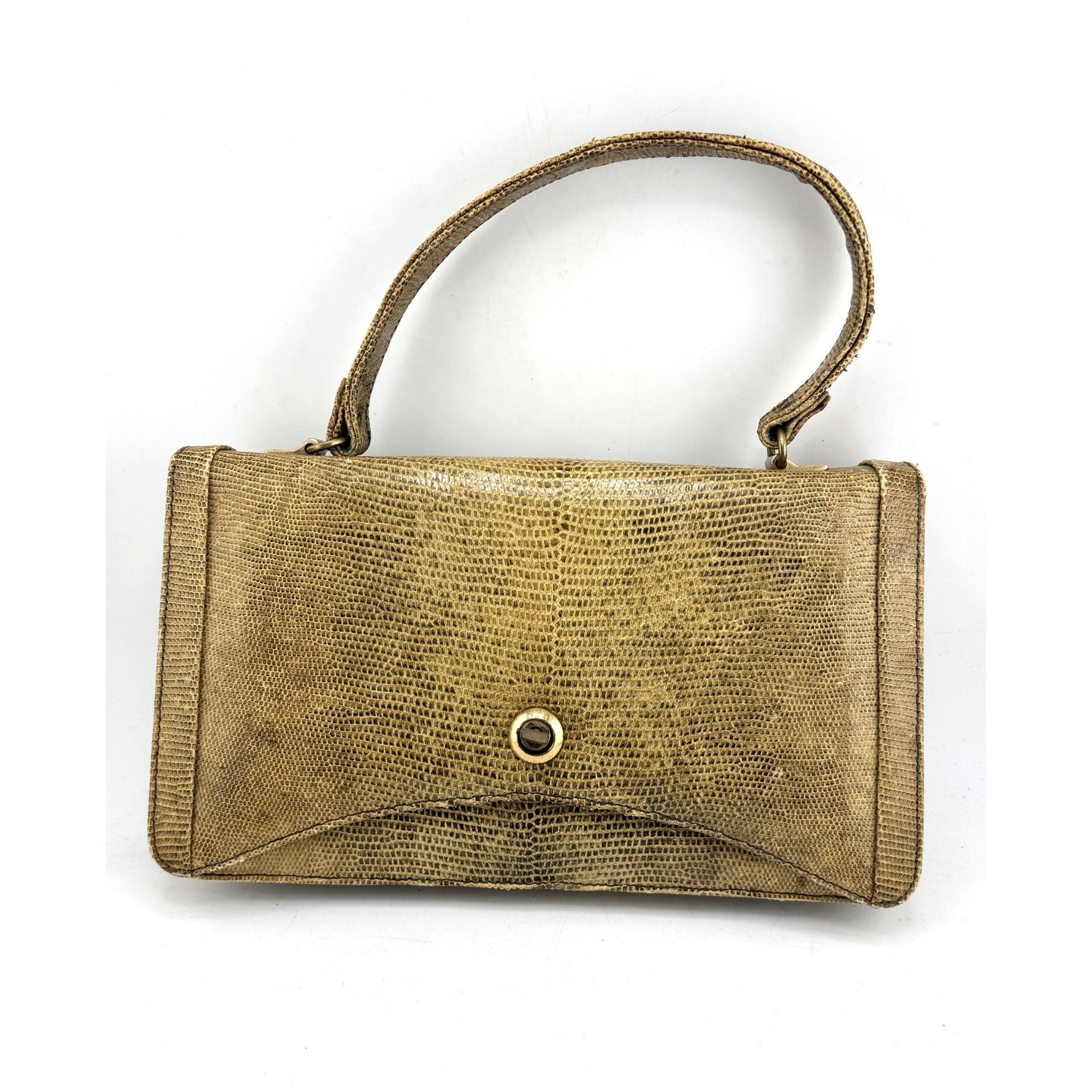 Vintage Vintage snakeskin top handle purse handbag bag Size ONE SIZE - 1 Thumbnail