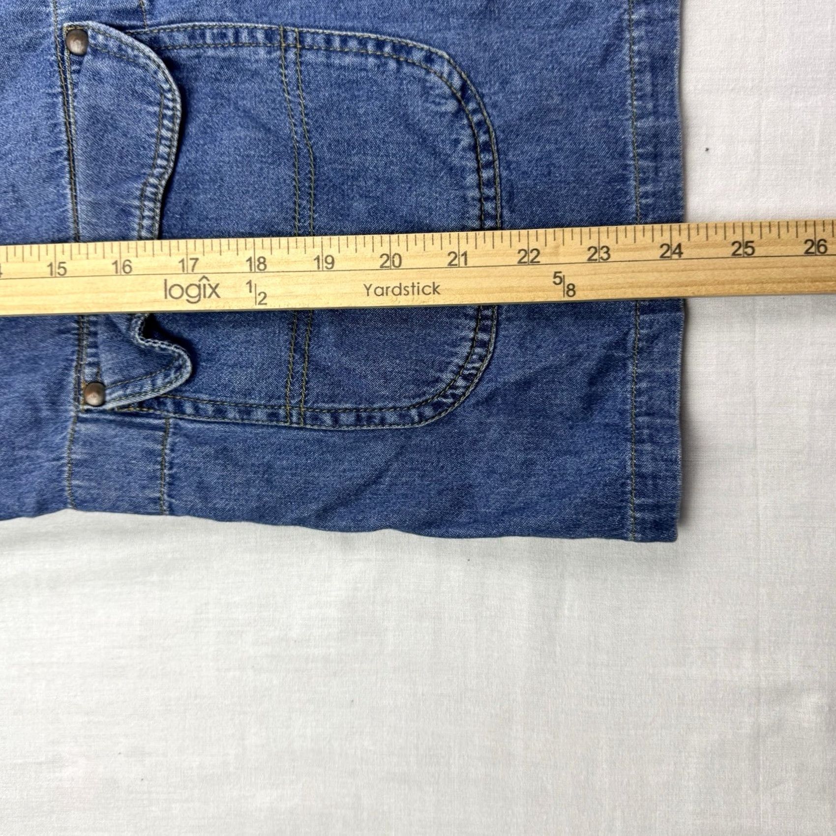 Denime VINTAGE Poetic License Denim Button Up Womens Medium Hipster Collared Pockets Shirt Womens Medium Blue 80s 90s Hipster Poetic License Shirt Size M / US 6-8 / IT 42-44 - 7 Thumbnail