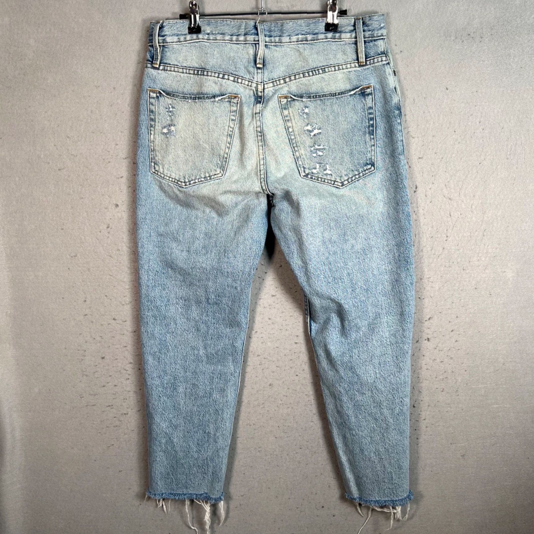 Frame FRAME Jeans Distressed 5-Pocket Design Straight Adult Womens 29 29x? Inseam 26 Blue Cotton Denim Button Vintage No Size 29" - 2 Thumbnail