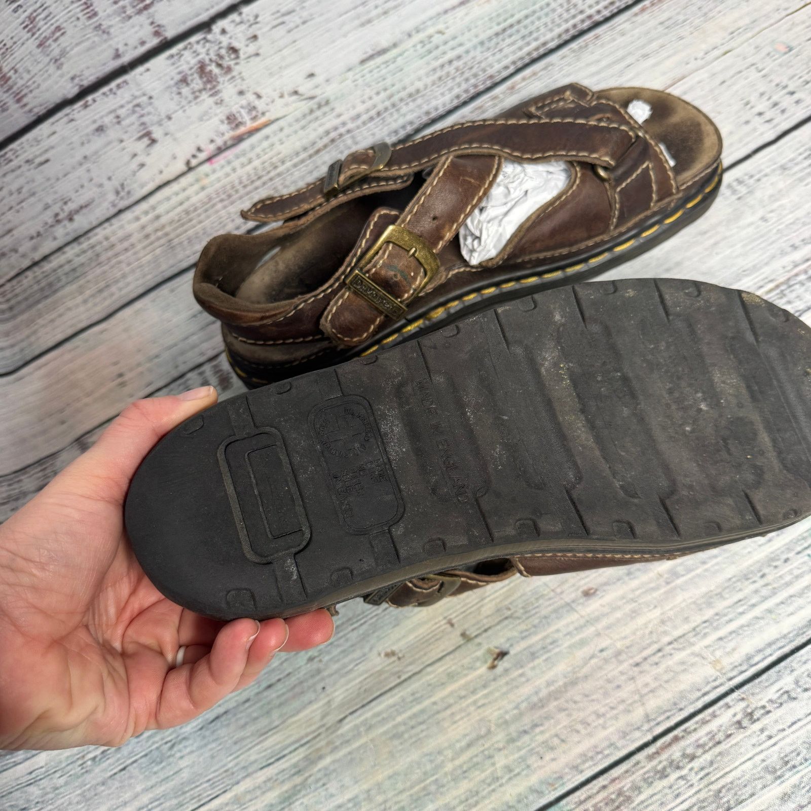 Dr. Martens Vintage Dr. Martens Chunky Brown Leather Sandals - Size 10 Size US 10 / EU 43 - 4 Thumbnail