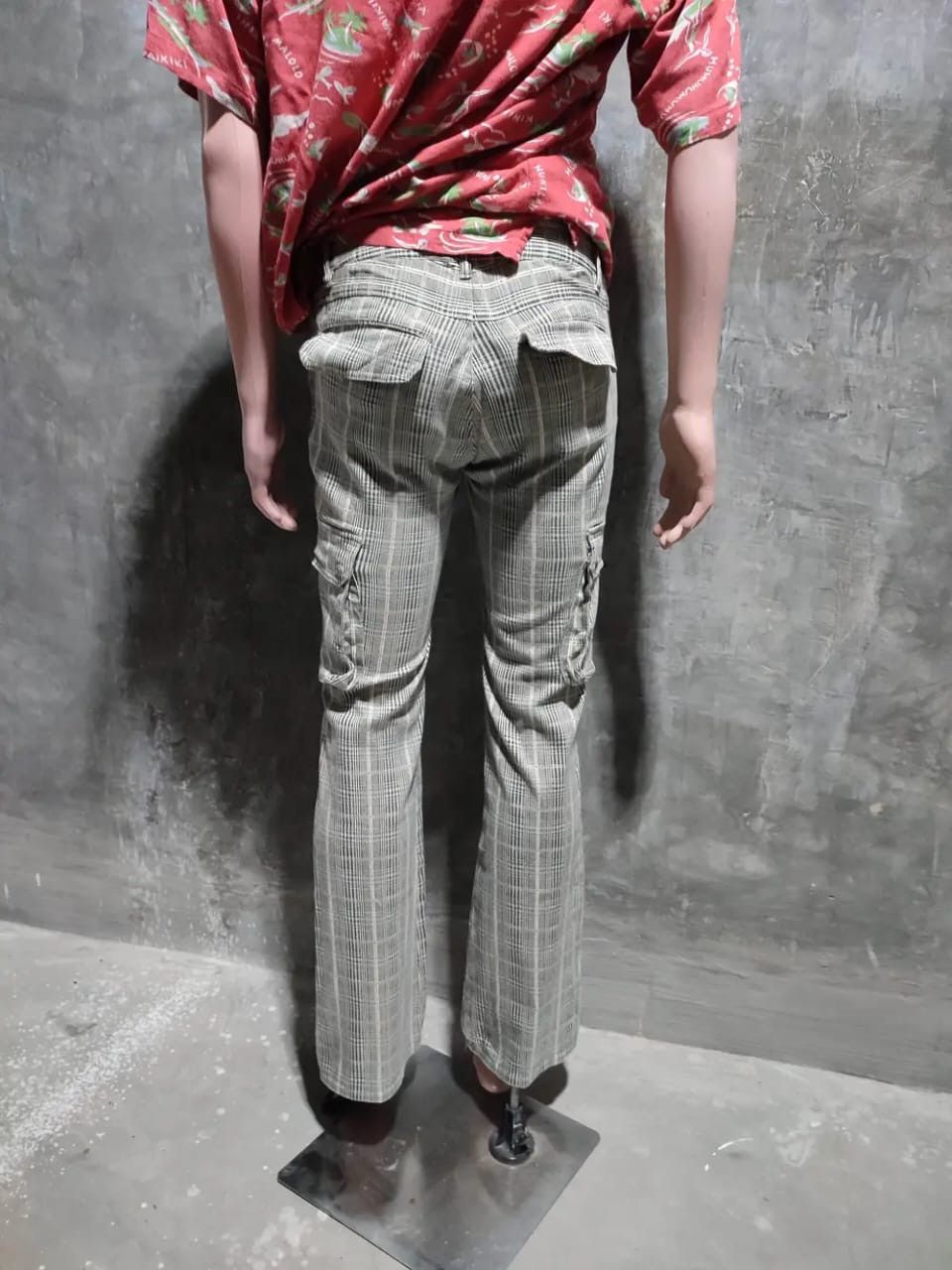 Other Unknown Japanese Checker Cargo Flared Pants Size US 28 / EU 44 - 3 Thumbnail