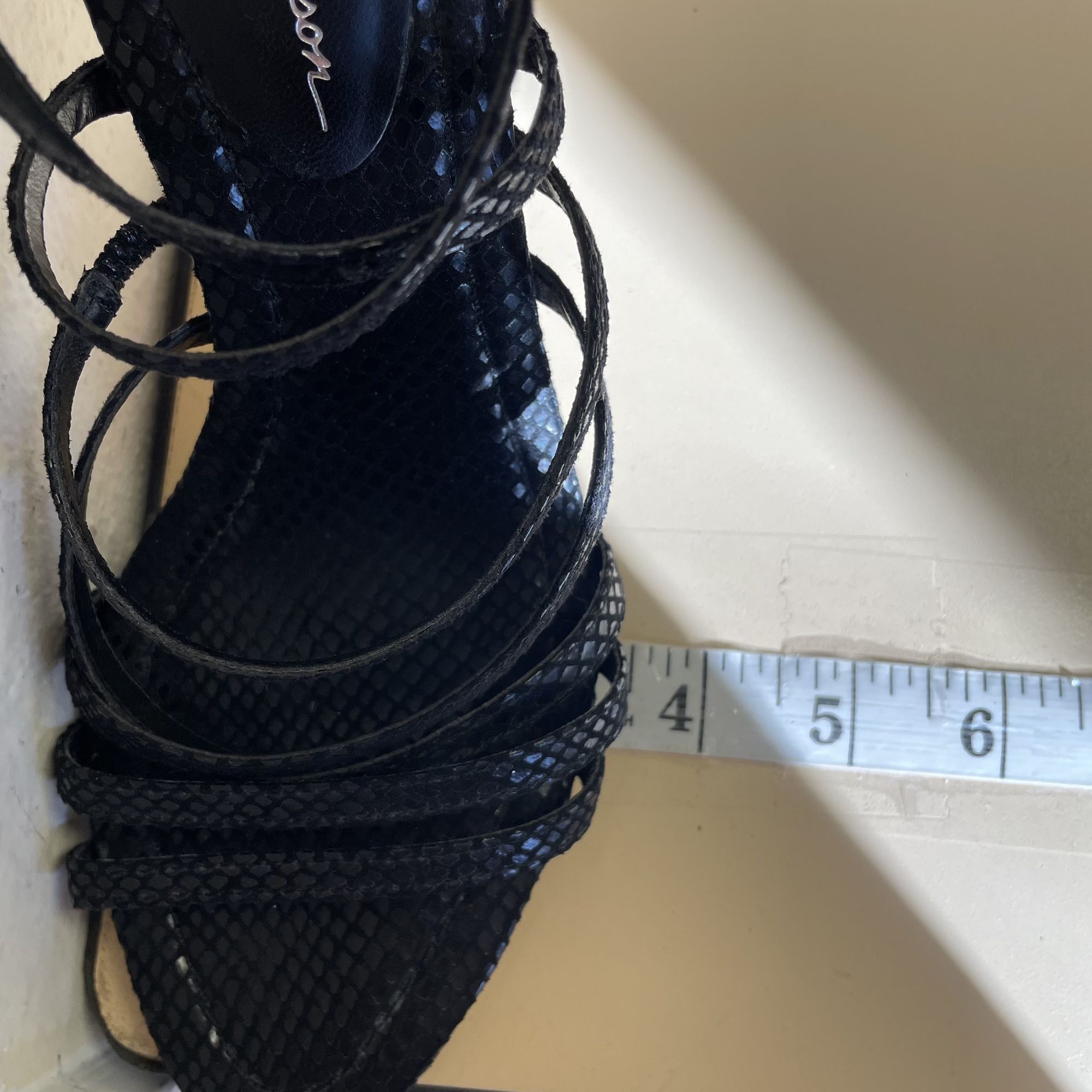 Jessica Simpson Jessica Simpson Zelta Snakeskin Print STRAPPY Open Toe Heels Size US 7 / IT 37 - 10 Thumbnail