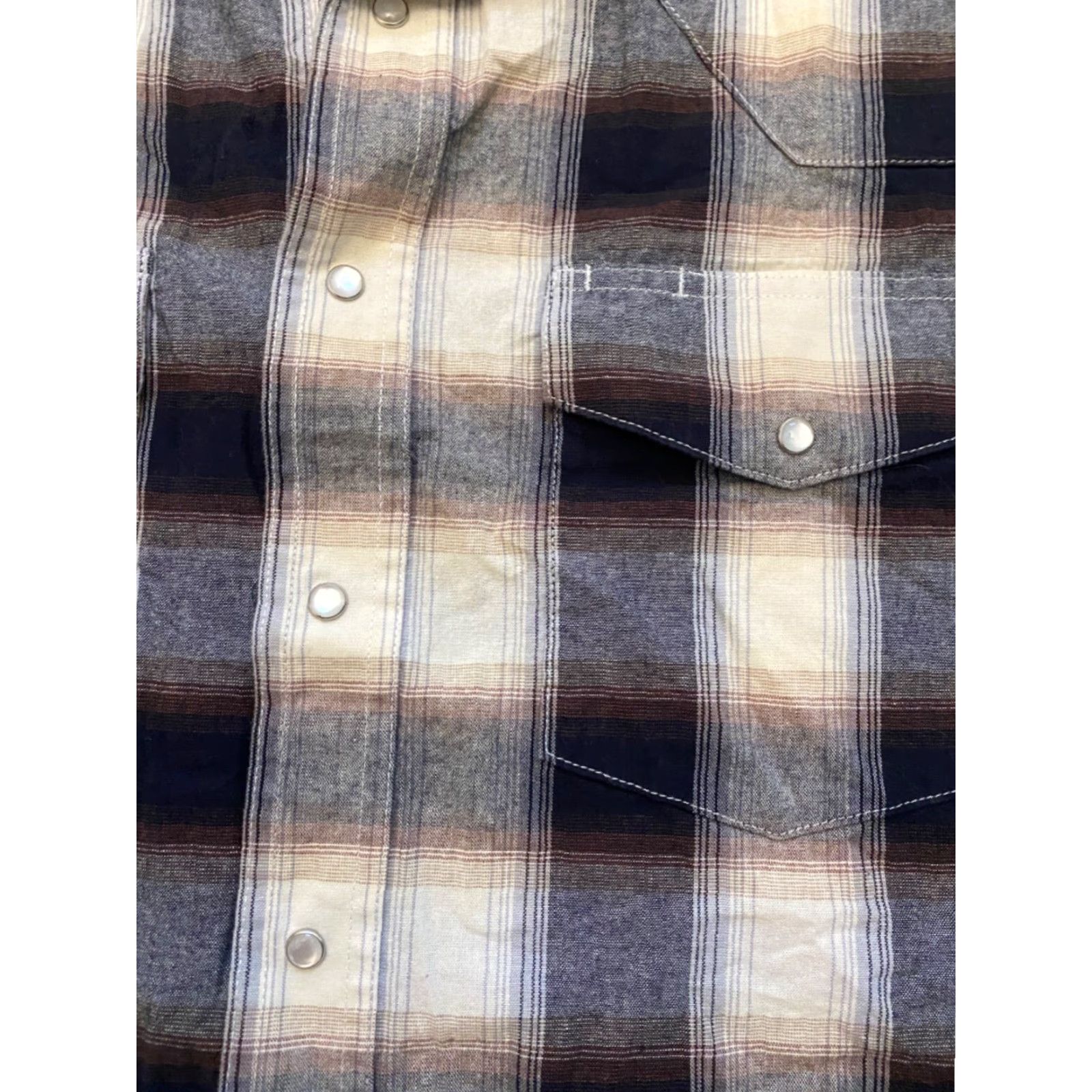 Wrangler Wrangler Wrancher Flannel Western Shirt Mens M Pearl Snap Brown Plaid Size US M / EU 48-50 / 2 - 4 Thumbnail