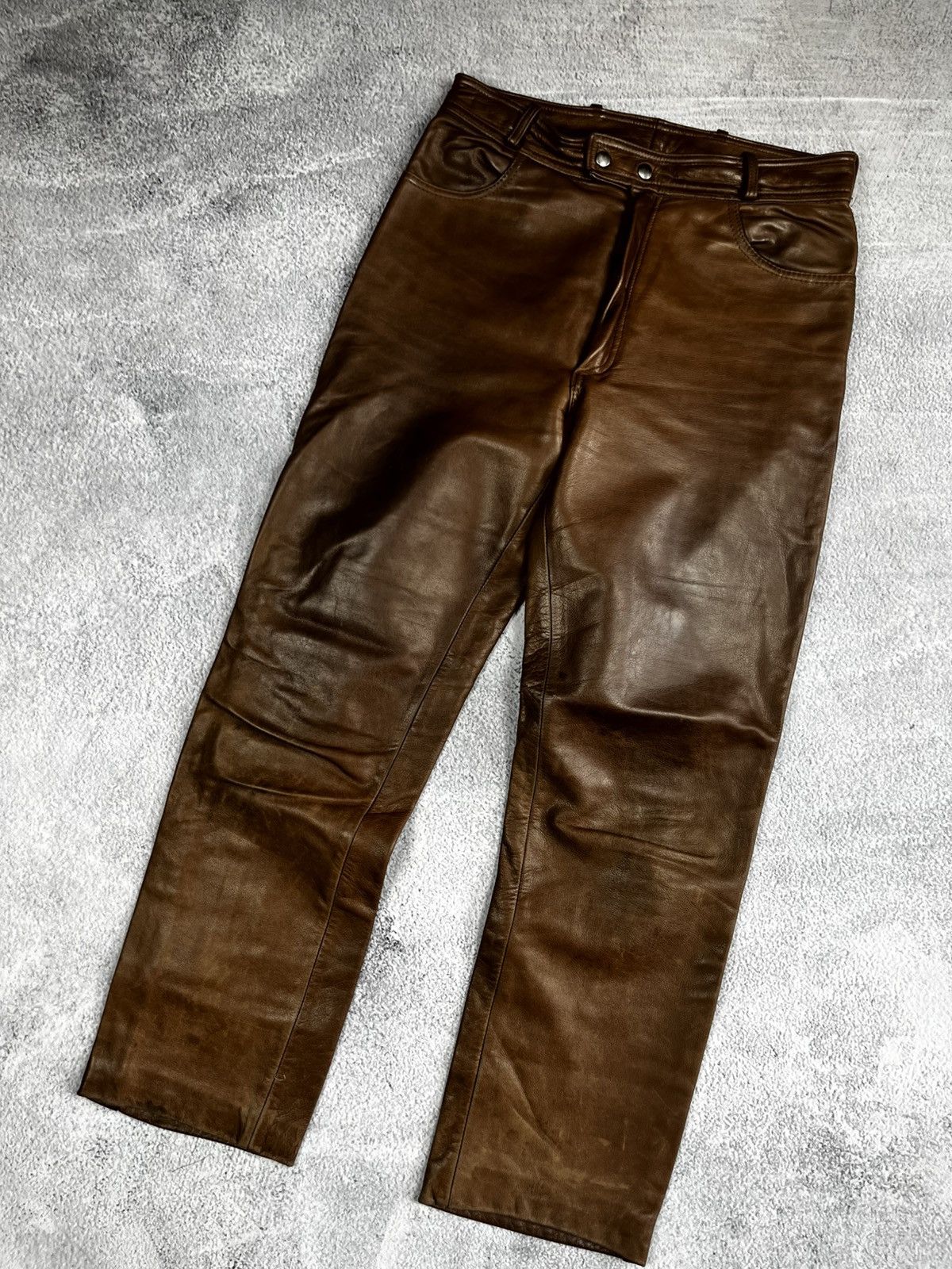 Genuine Leather Leather pants Chrome Hearts style vintage Size 28" / US 6 / IT 42 - 1 Thumbnail