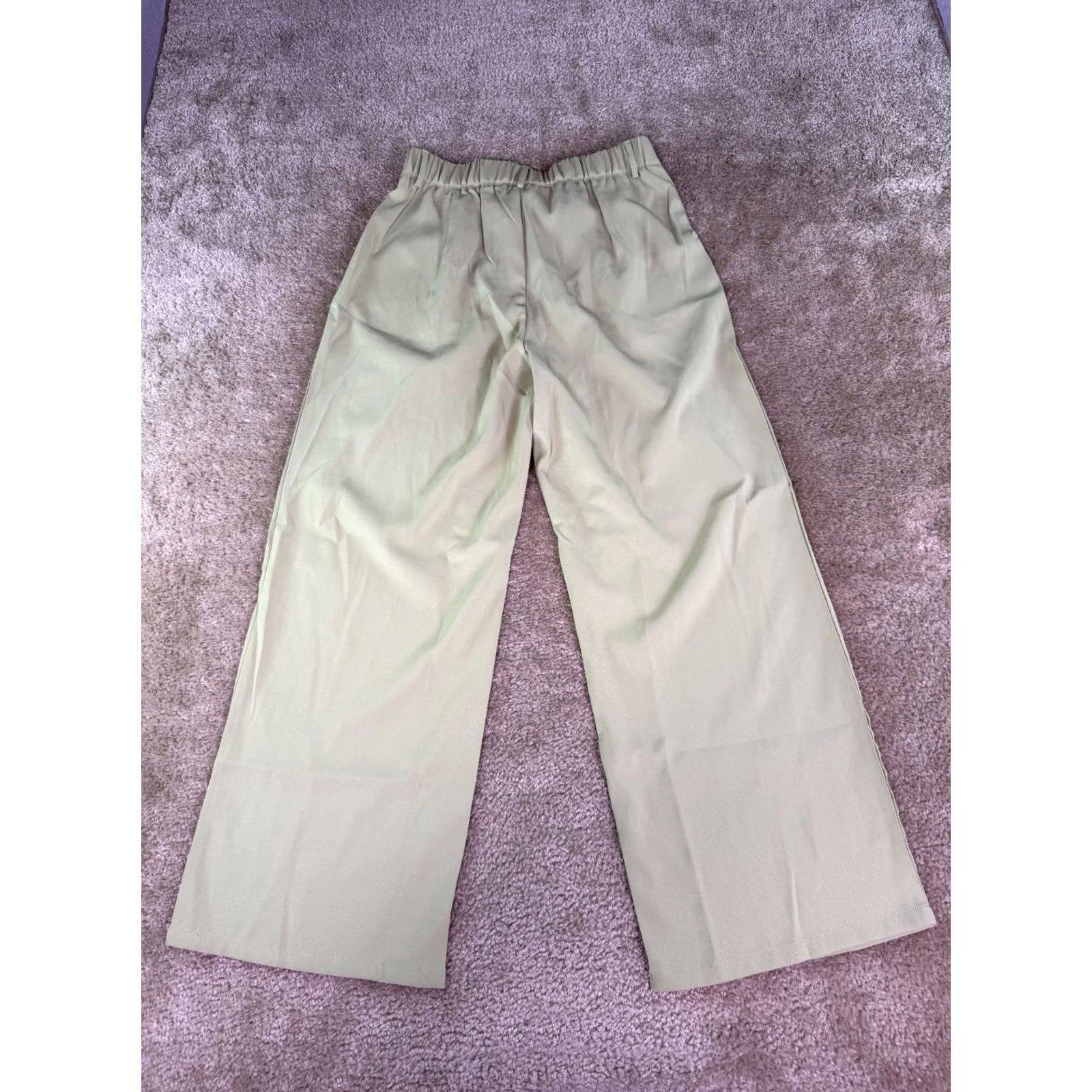 Vintage BTFBM Wide Leg Pants Green Size M Palazzo Smocked High Waist Pleated Size 32" / US 10 / IT 46 - 4 Thumbnail