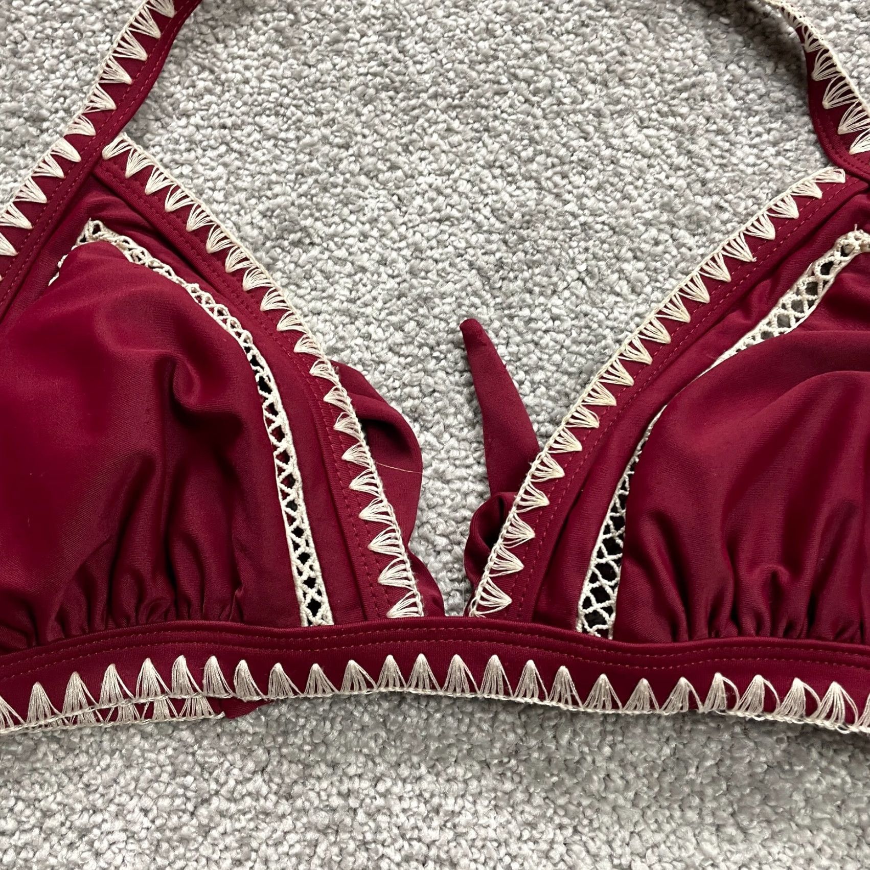Vintage Xhilaration Brand Swimwear Women's Top Bikini Halter Red Padded Medium Beach Summer Size M / US 6-8 / IT 42-44 - 5 Thumbnail